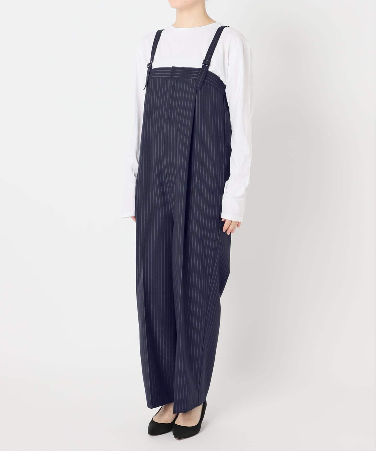 Spick and Span ストライプベアオールインワン ブラウン Spick & Span（スピックアンドスパン）の「ストライプベア