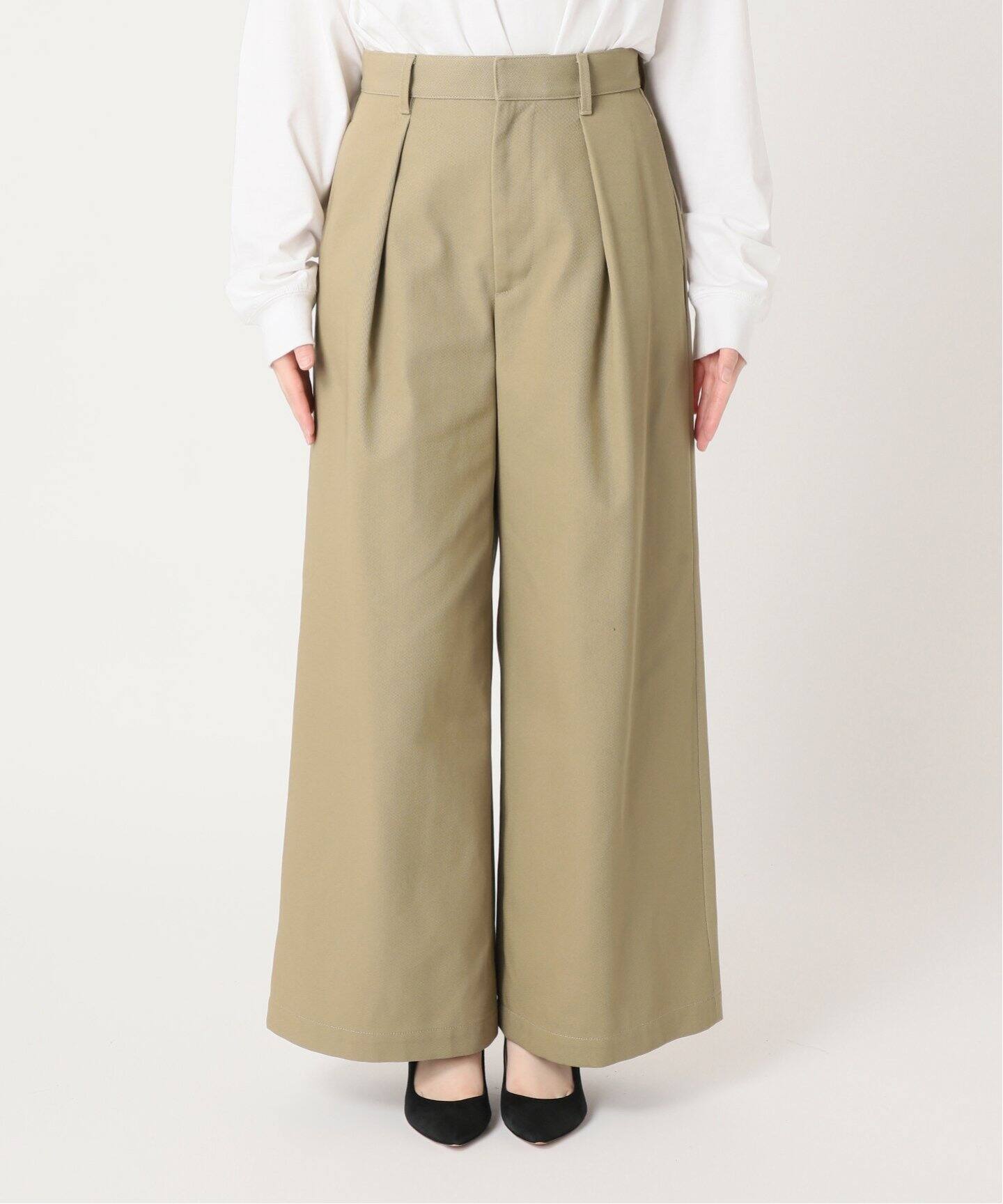 エムエスジーエム】MSGM タック プリーツ ワイドパンツ ガウチョパンツ 