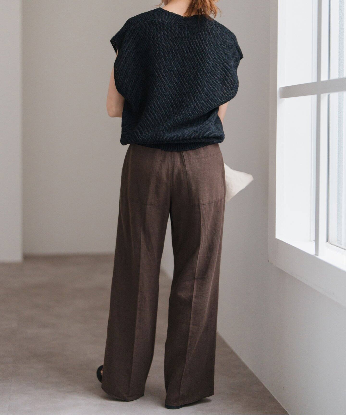 新品・未使用】Spick&Span ハイブリッドラミー1タックパンツ
