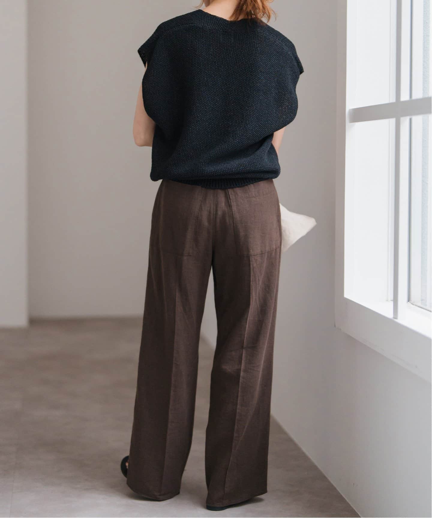 【新品・未使用】Spick&Span ハイブリッドラミー1タックパンツ　38 Spick & Span｜ハイブリッドラミー1タックパンツ | Rakuten