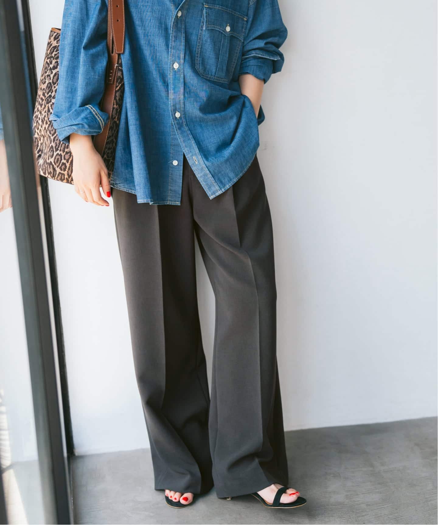 Curensolosy　ダブルクロスツータックパンツ　ネイビー　38 Curensology パンツ Curensology(カレンソロジー)/ダブルクロス