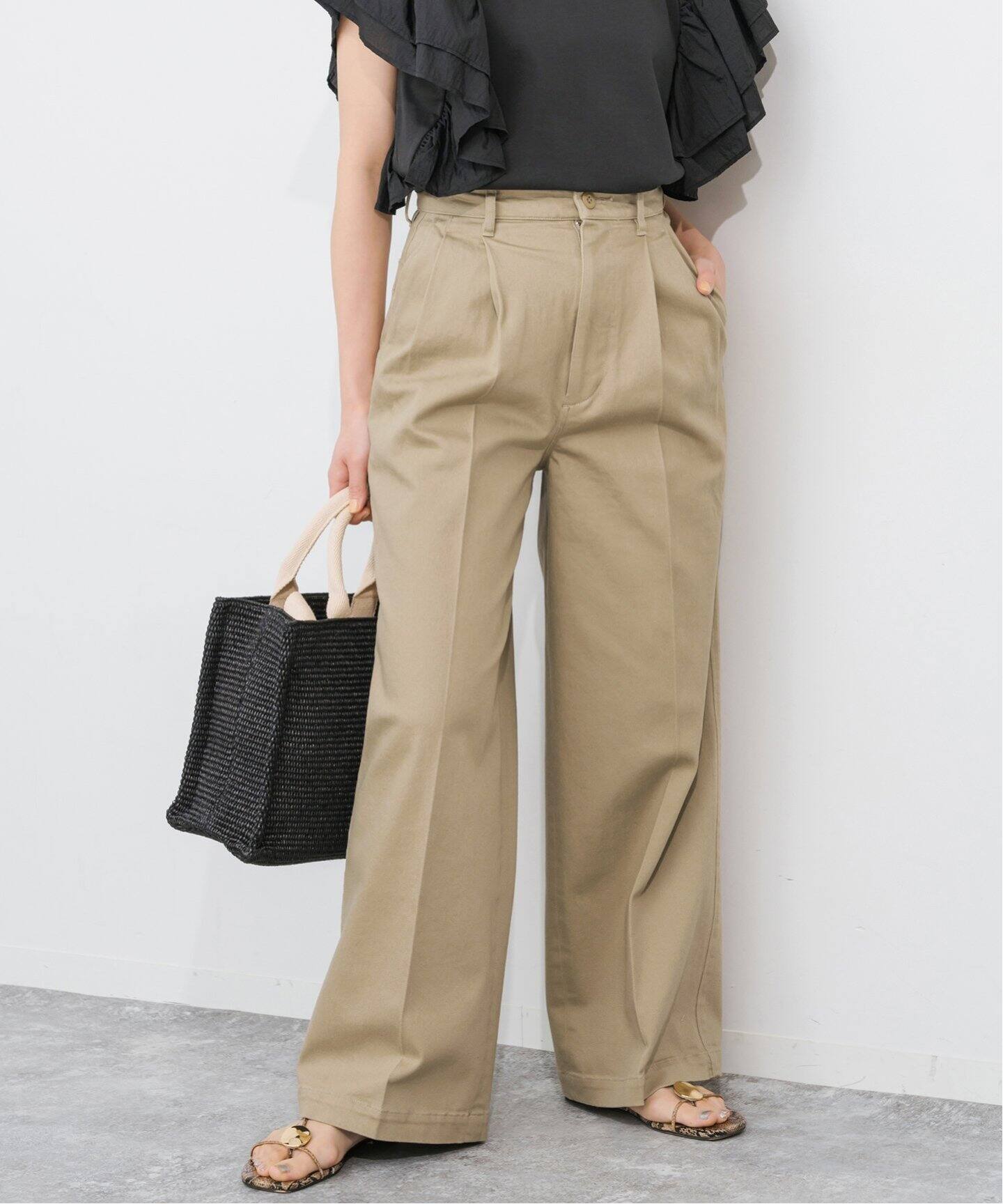 WEB限定》ツイルストレッチワイドパンツ（その他パンツ）｜Spick and 