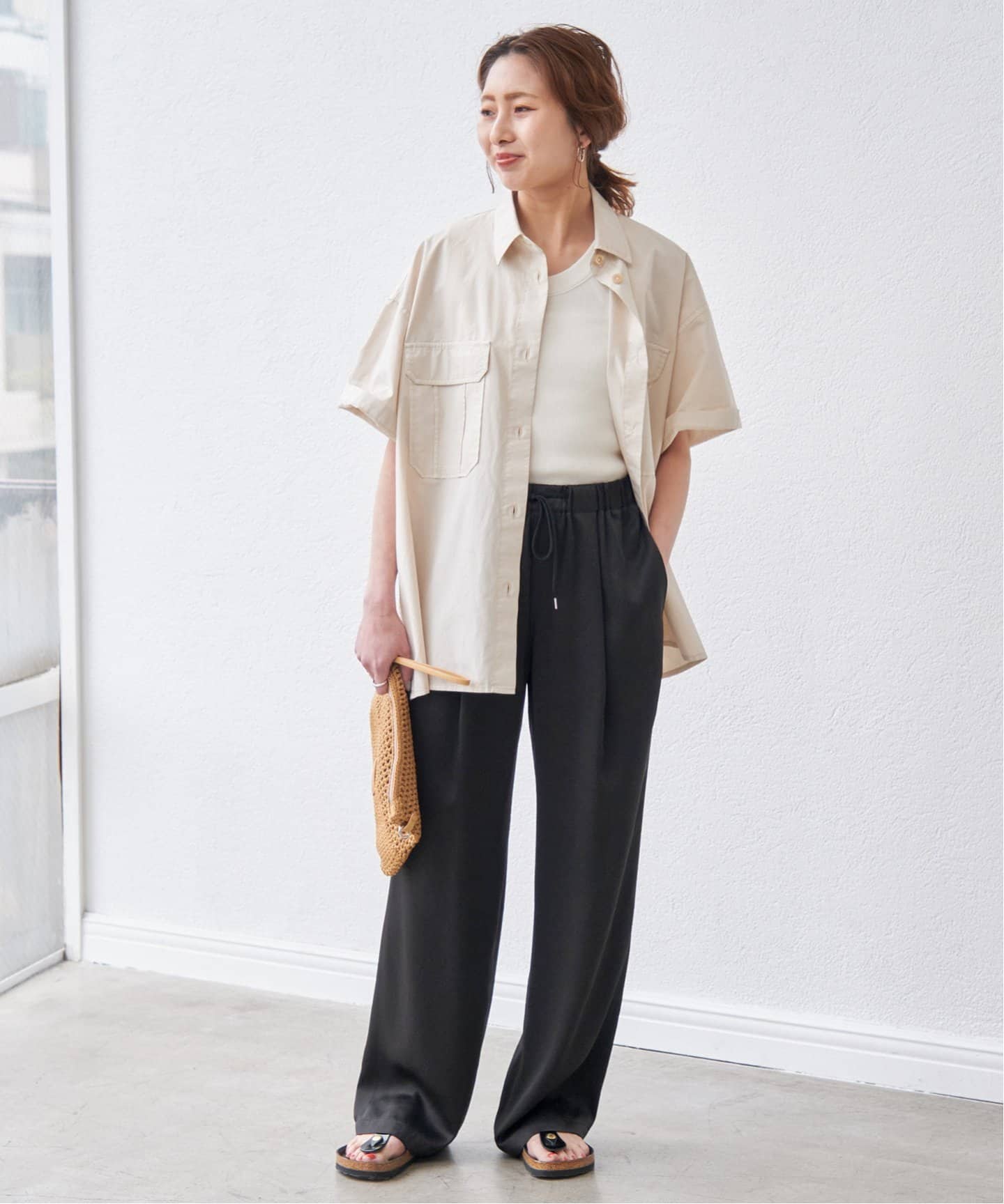 spick and span サテンイージーパンツ　ベージュ 40 追加》サテンイージーパンツ（その他パンツ）｜Spick and Span