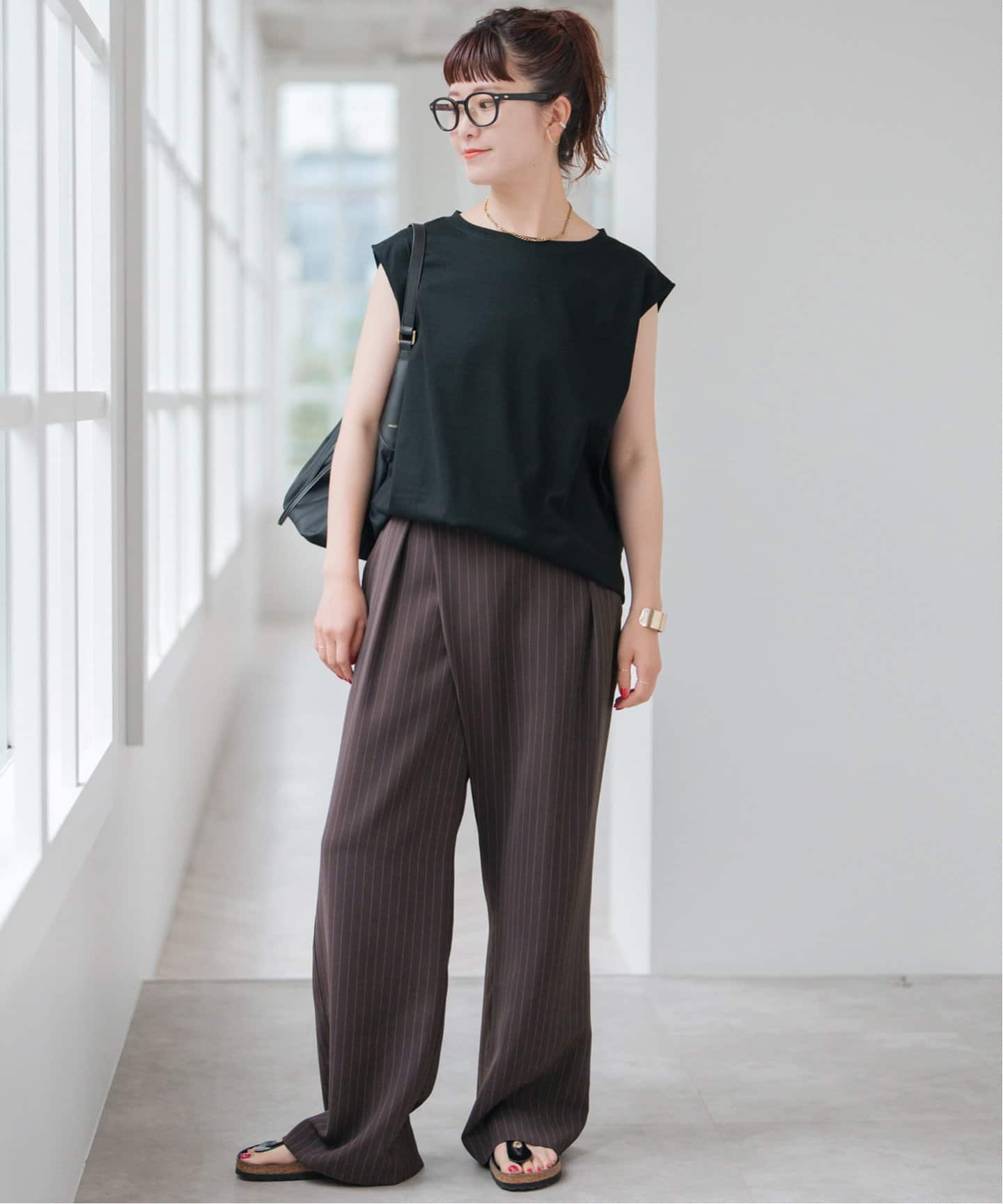 ドレープストライプラップパンツ（スラックス）｜Spick and Span