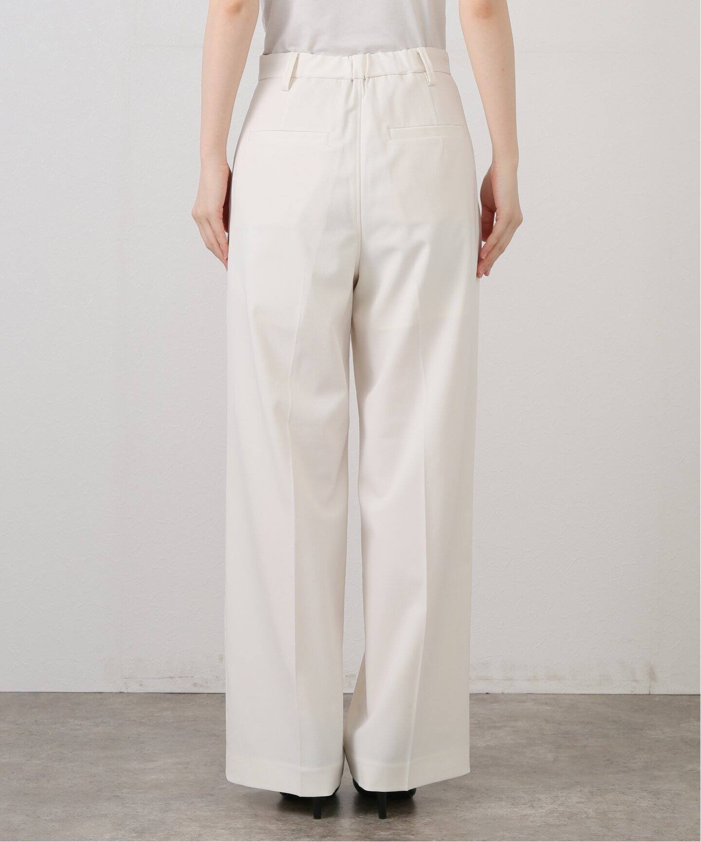 【Deuxieme Classe】ストレッチツイルタックパンツ サイズ36 白 Deuxieme Classe】ストレッチツイルタックパンツ サイズ36 白