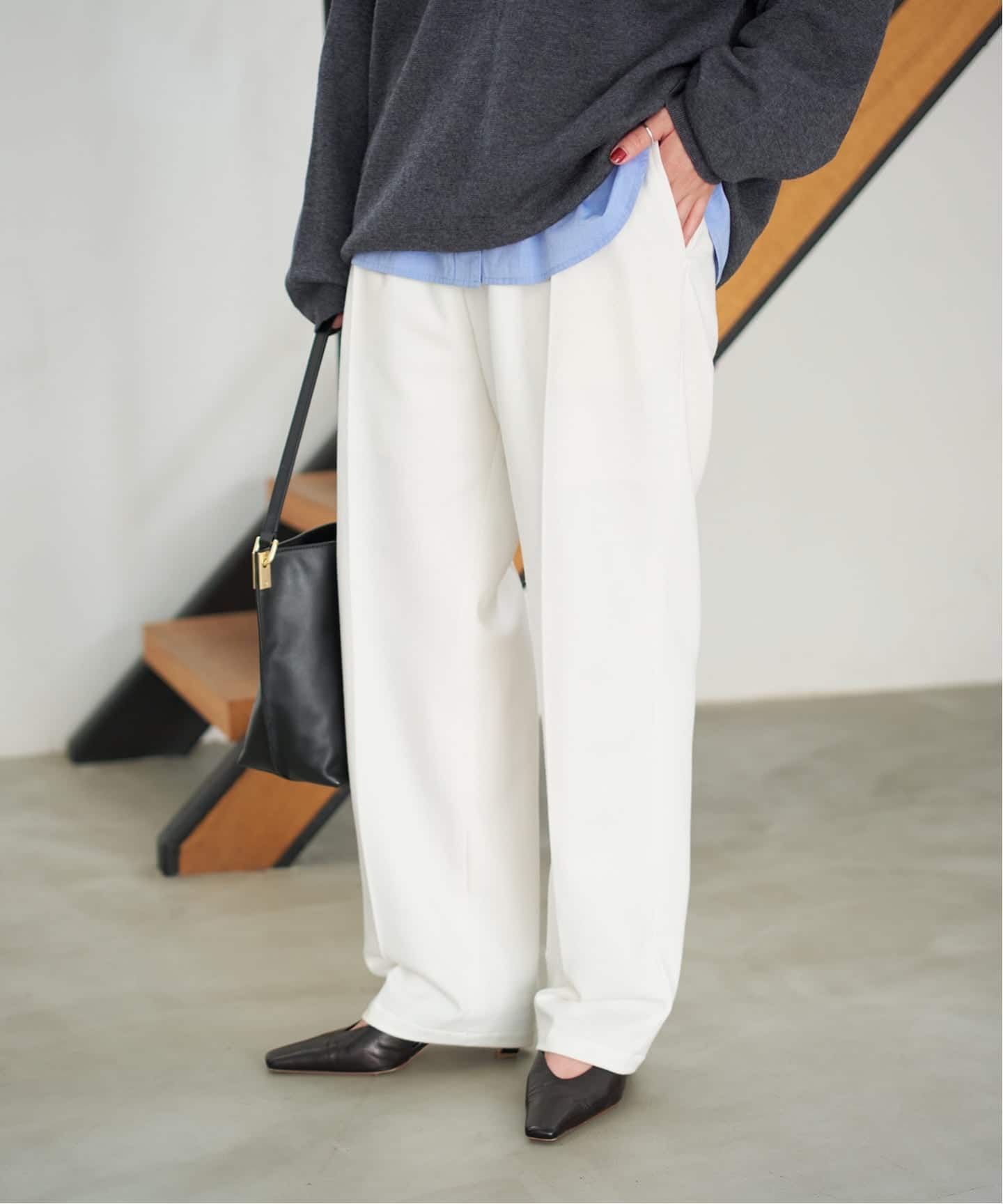 手洗い可》起毛タックテーパードパンツ（スラックス）｜Spick & Span