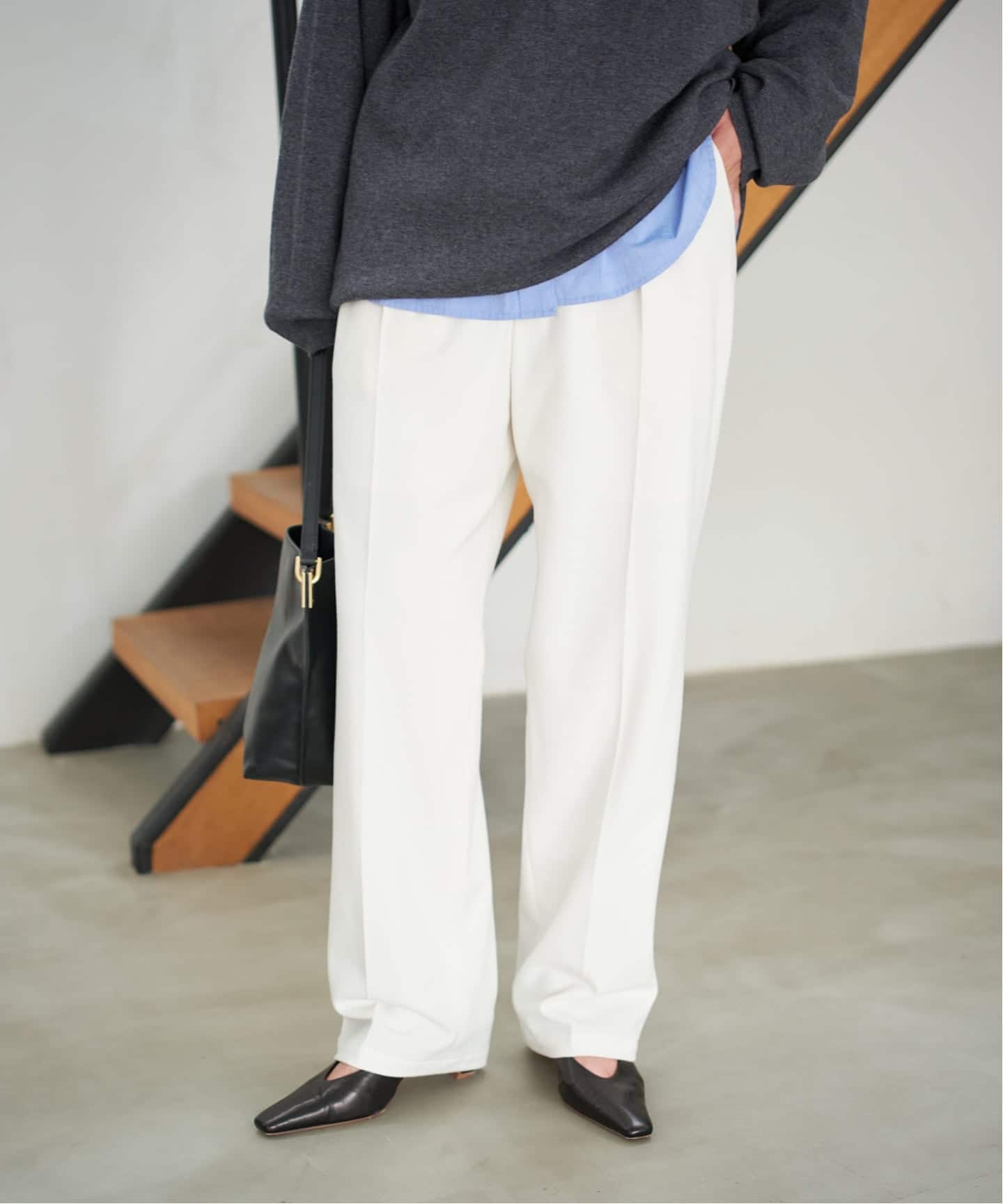 手洗い可 / 追加》起毛タックテーパードパンツ（スラックス）｜Spick