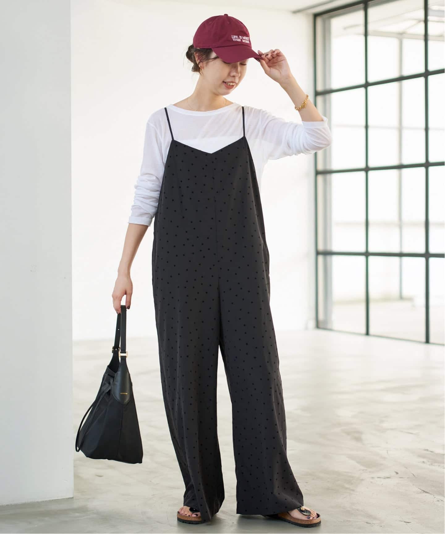 WEB限定》フロッキードットキャミサロペット（サロペット