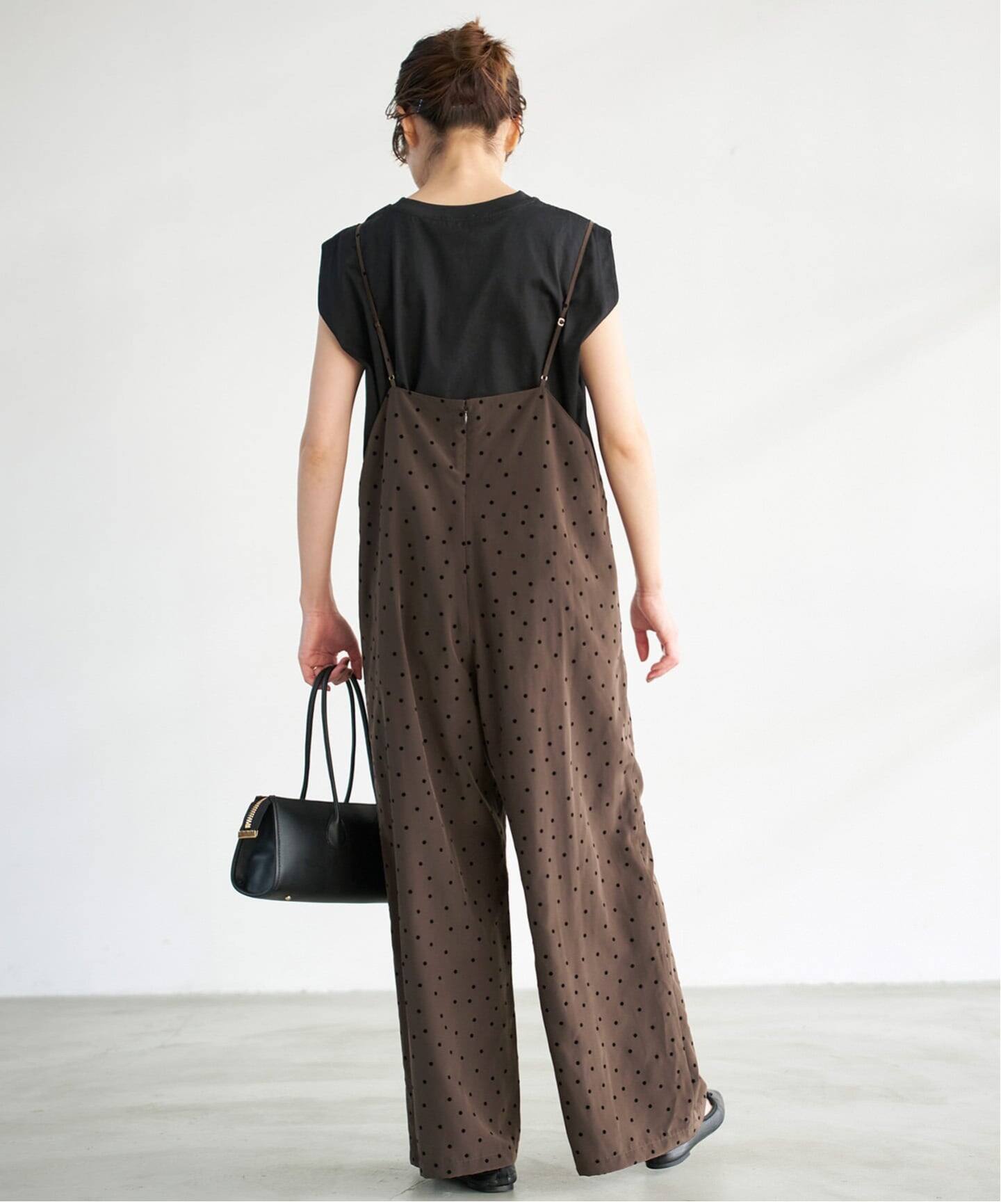 Spick and Span フロッキードットキャミサロペット　サイズ38 WEB限定》フロッキードットキャミサロペット（サロペット