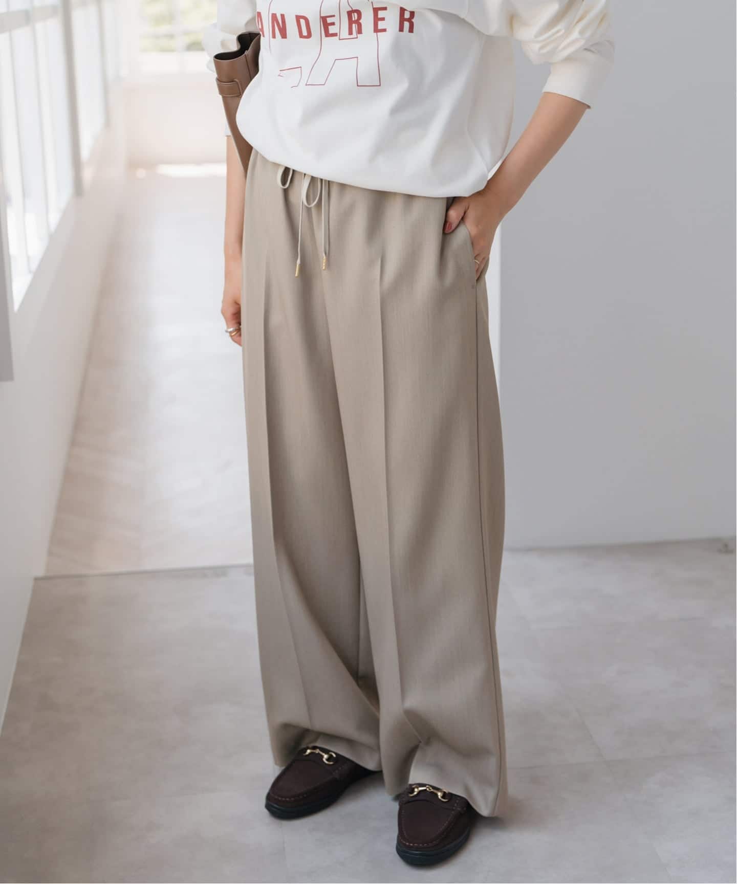 予約》P/Wイージースラックスパンツ（スラックス）｜Spick and