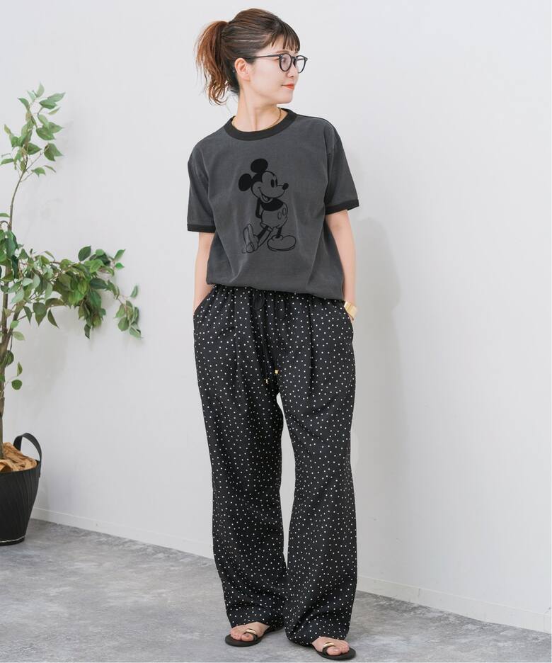 WEB限定追加》ドットプリントイージーストレートパンツ（スラックス 