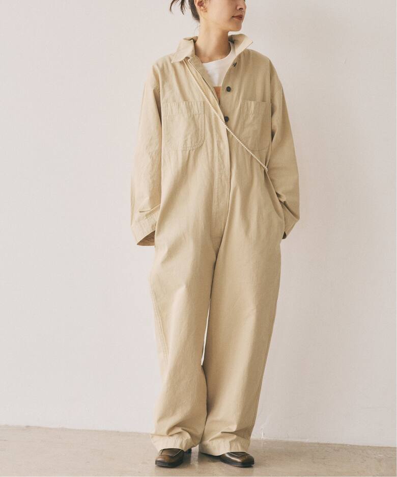 SPICK&SPAN サテンジャンプスーツ オールインワン ベージュ 38 美品 