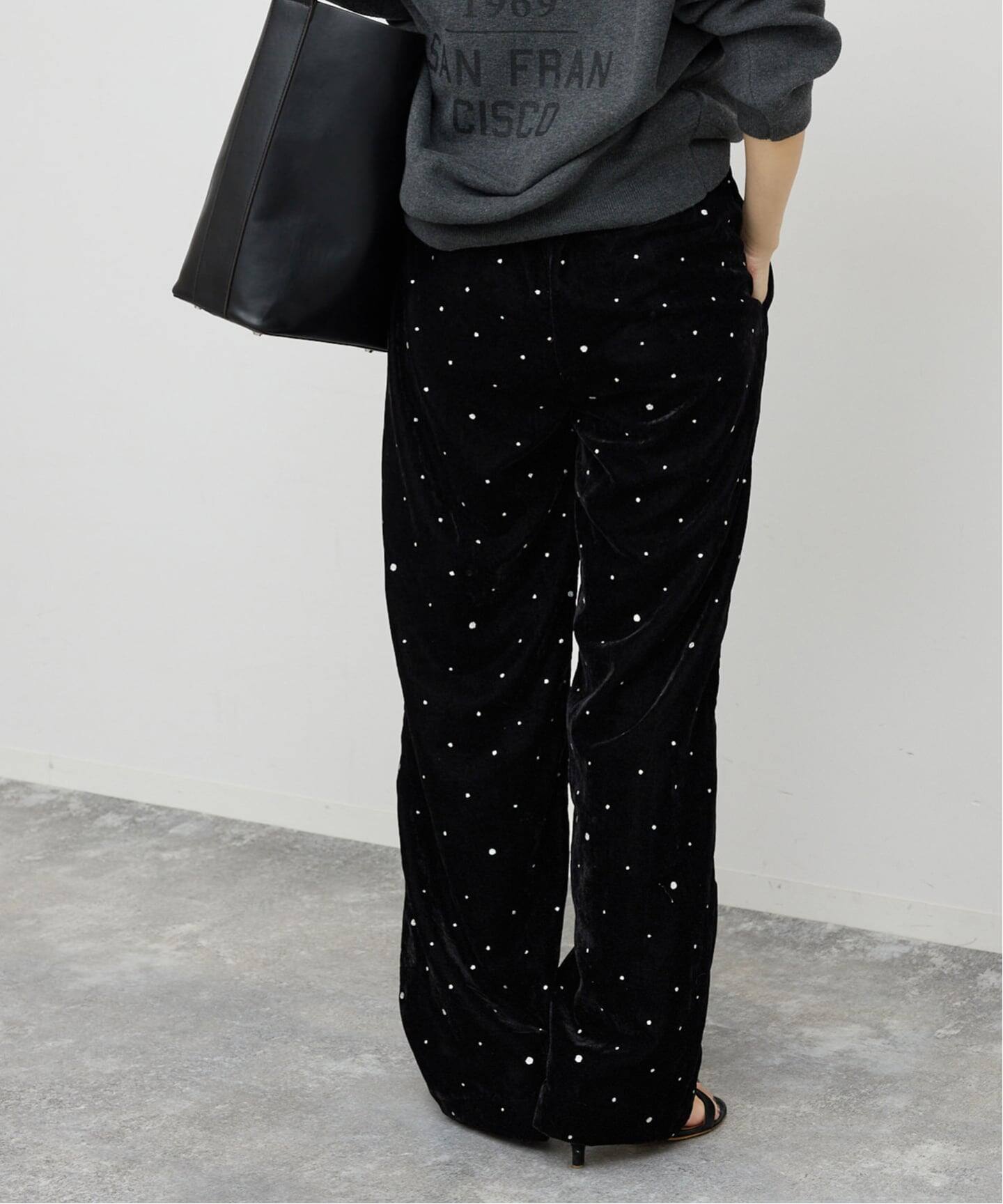 WEB限定追加》VIAN / ヴィアン グリッターベルベットイージーパンツ