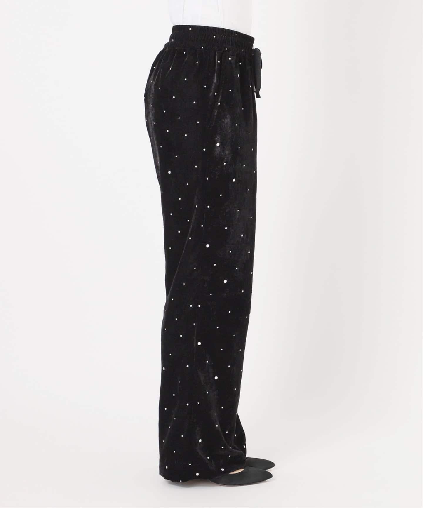 WEB限定追加》VIAN / ヴィアン グリッターベルベットイージーパンツ