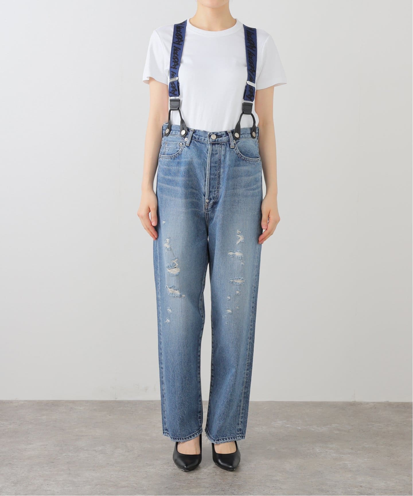 【HOLIDAY/ホリデイ】 DAMAGE DENIM SUSPENDER PT DAMAGE DENIM SUSPENDER PANTS（LIGHT INDIGO）｜HOLIDAY