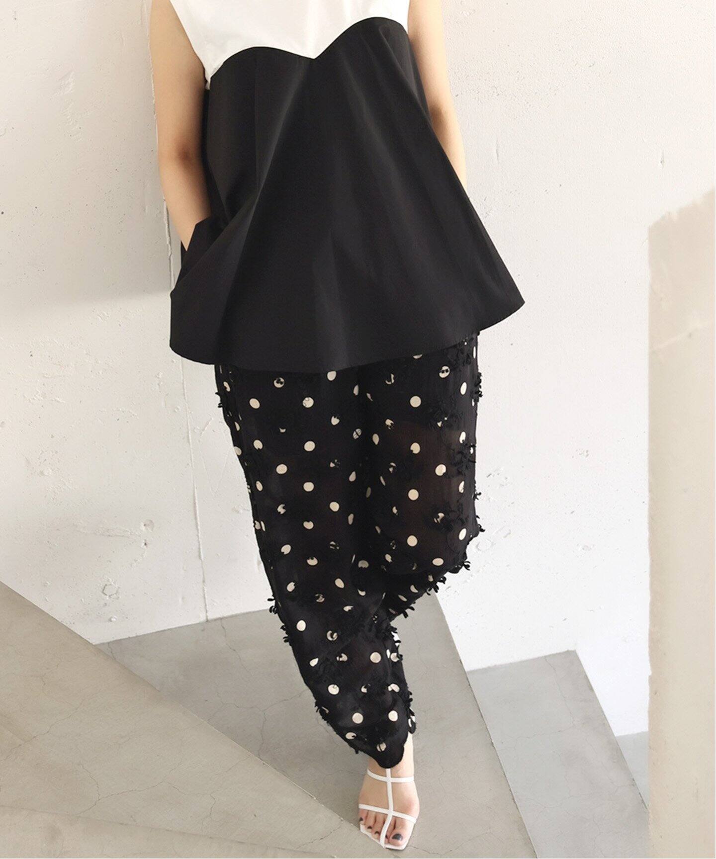 追加予約》crinkle crinkle crinkle 3D embroidery dot pants CC-2508 