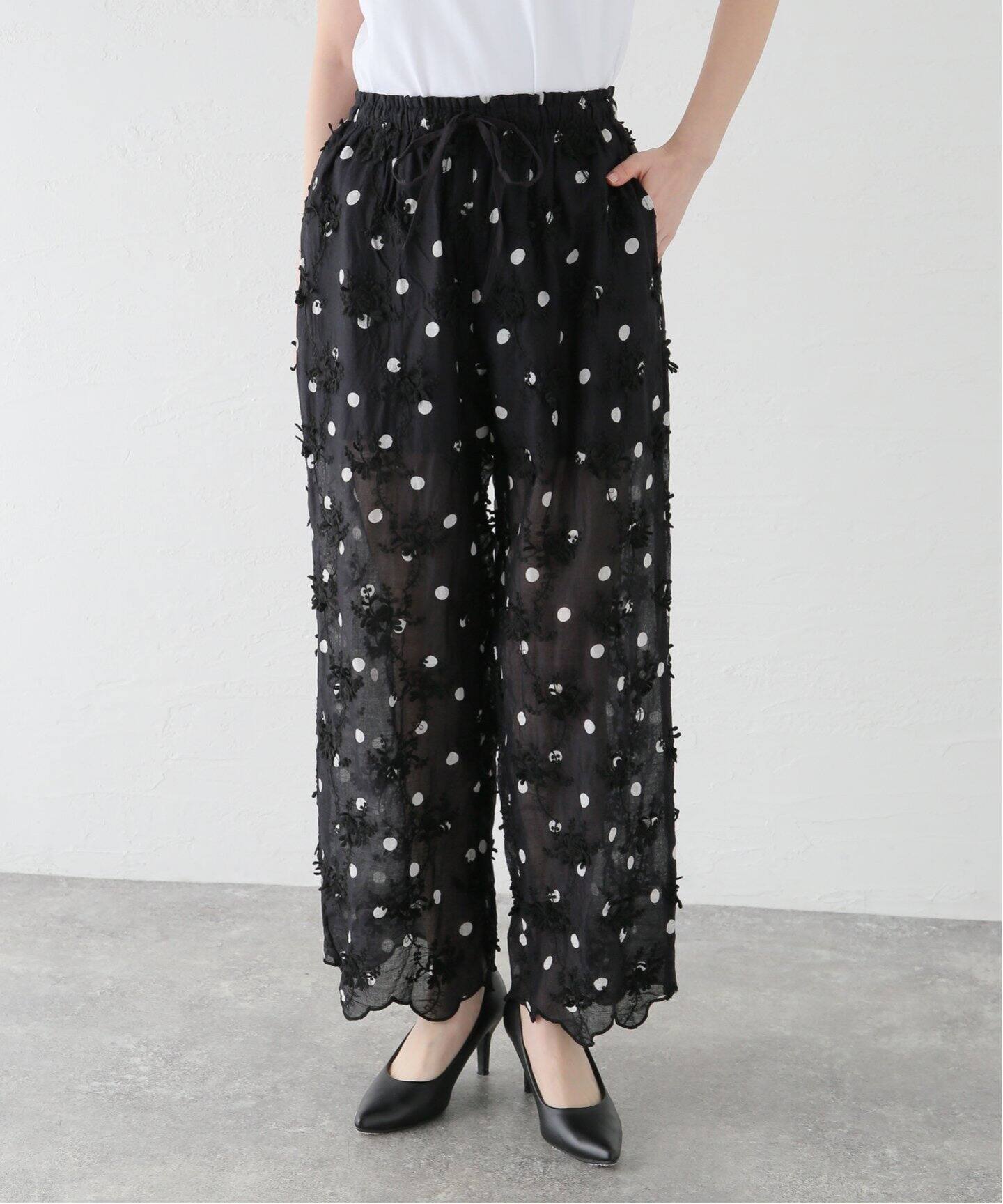 追加予約》crinkle crinkle crinkle 3D embroidery dot pants CC-2508 