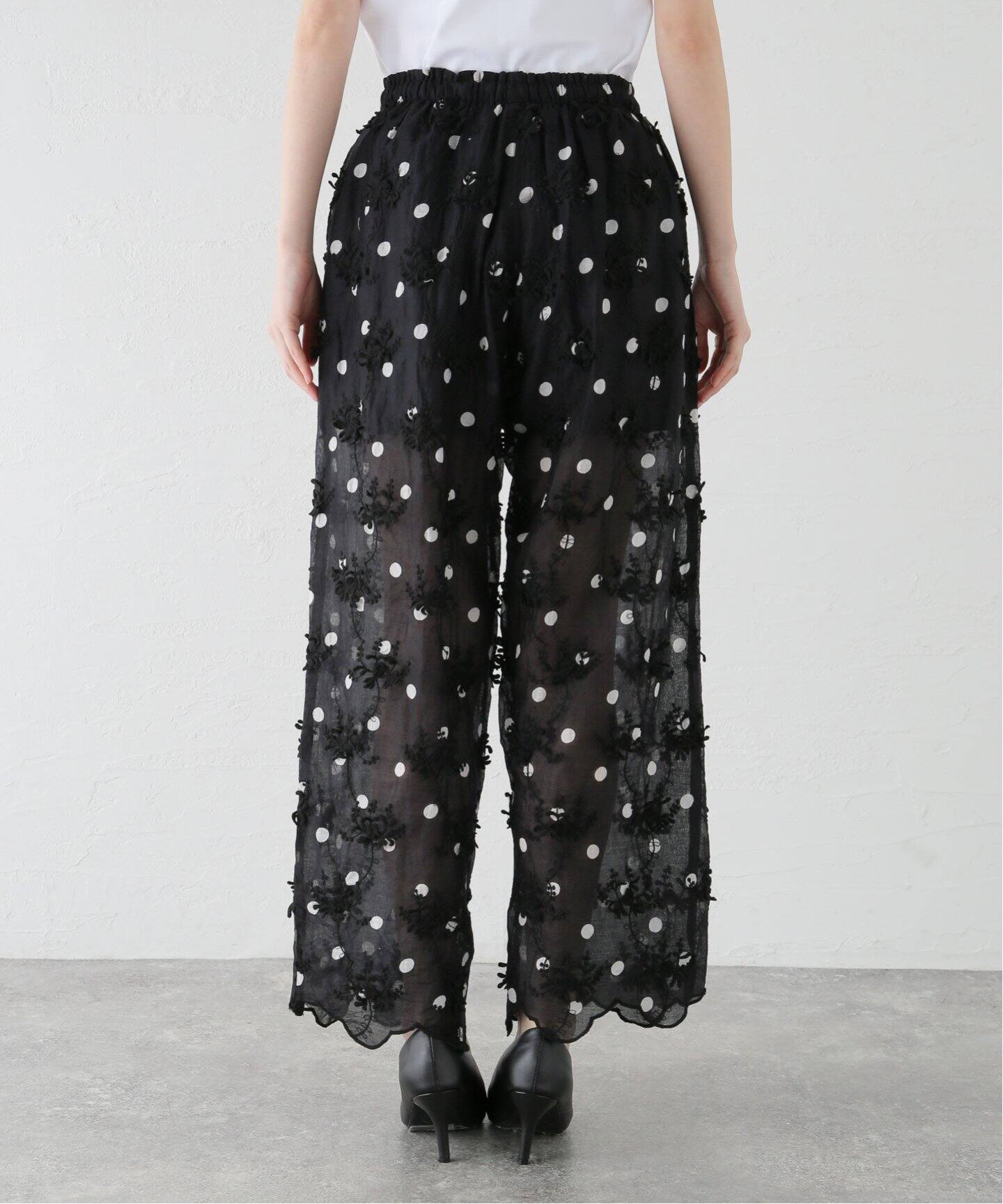 追加予約》crinkle crinkle crinkle 3D embroidery dot pants CC-2508 