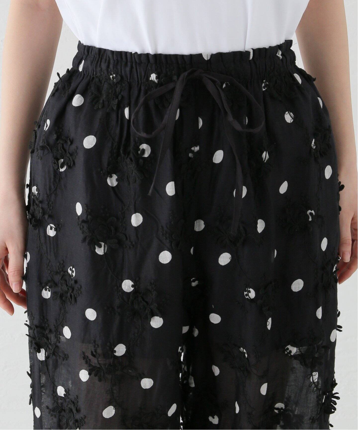 追加予約》crinkle crinkle crinkle 3D embroidery dot pants CC-2508 