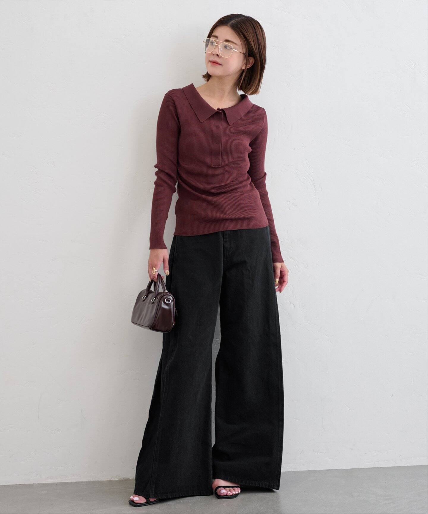 Spick and Span スピックアンドスパン L ワイドデニム ブラック Spick & Span - 美品 22SS スピック&スパン 5 1/2 ワイド
