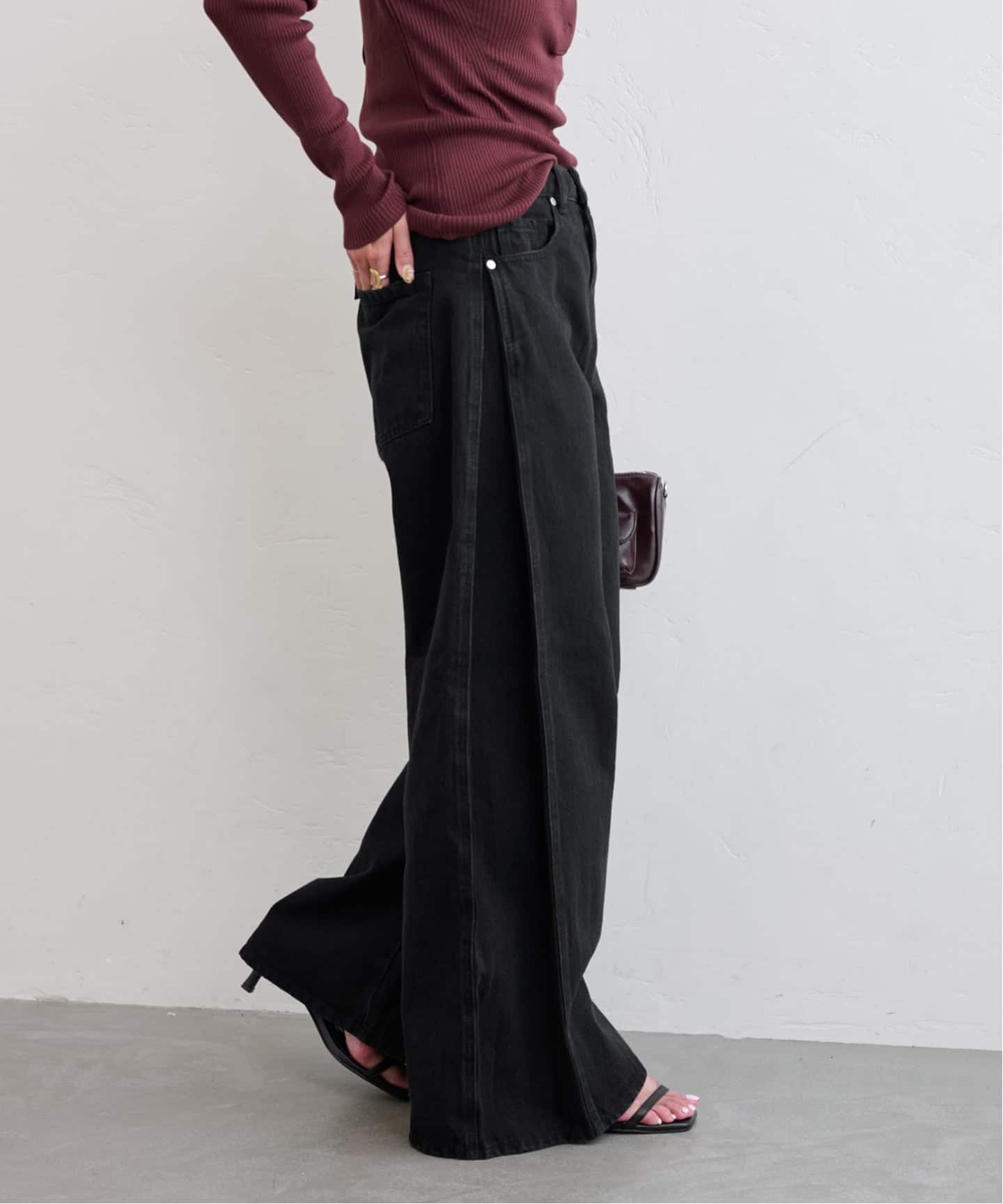 追加》サイドタックワイドデニム（デニムパンツ・ジーンズ）｜U by