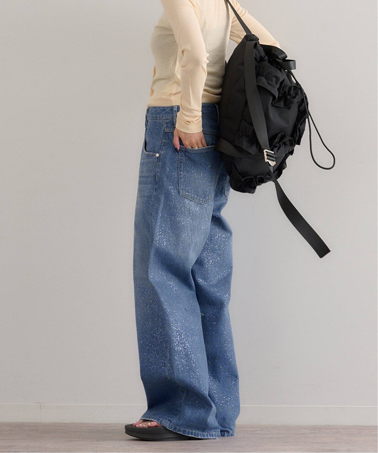 グリッタールーズバギーデニム（デニムパンツ・ジーンズ）｜U by