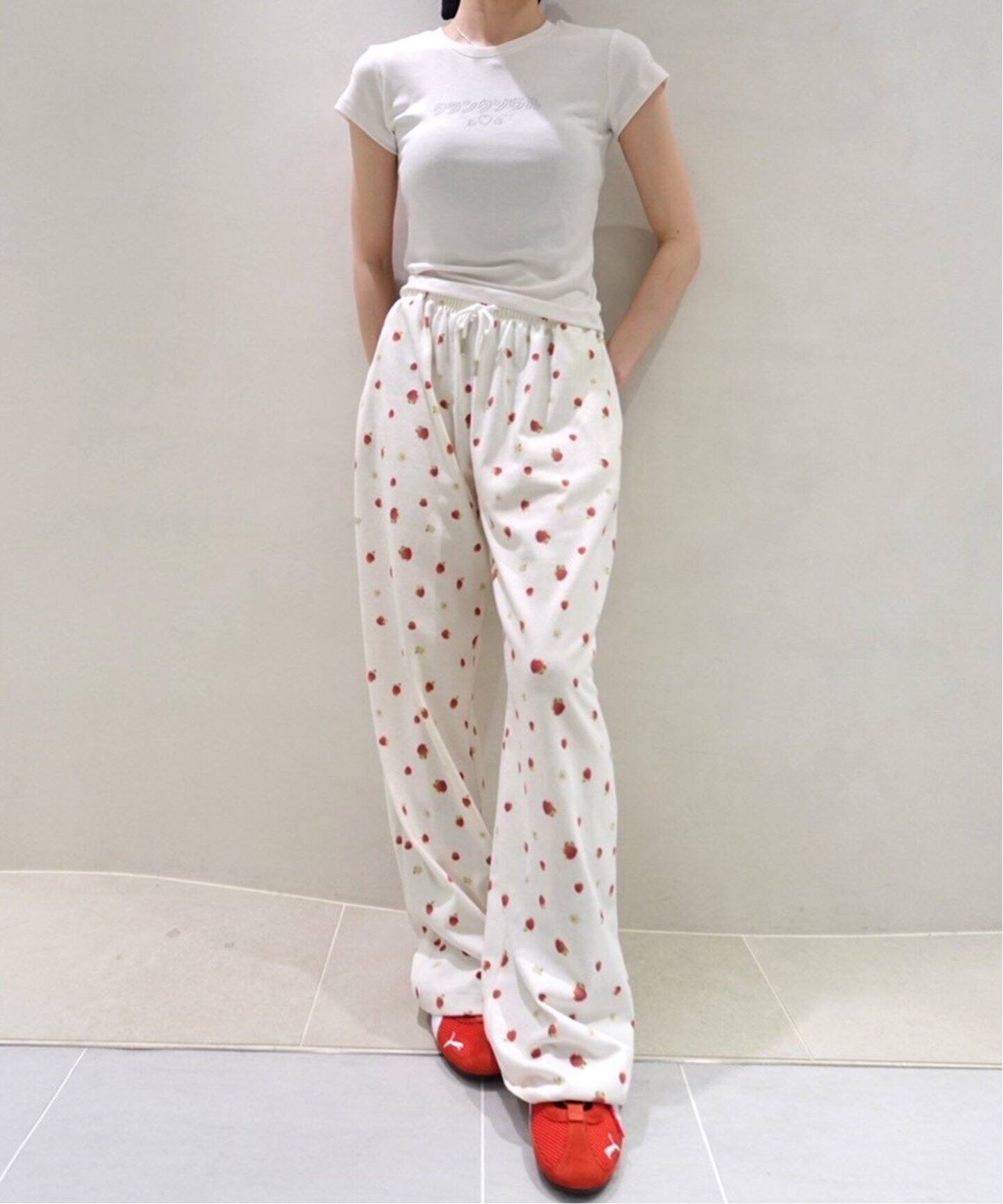 CRANKSEOUL クランクソウル 韓国 ストロベリー スウェットパンツ CRANK/クランク STRAWBERRY COTTON SWEAT PANTS（スウェット