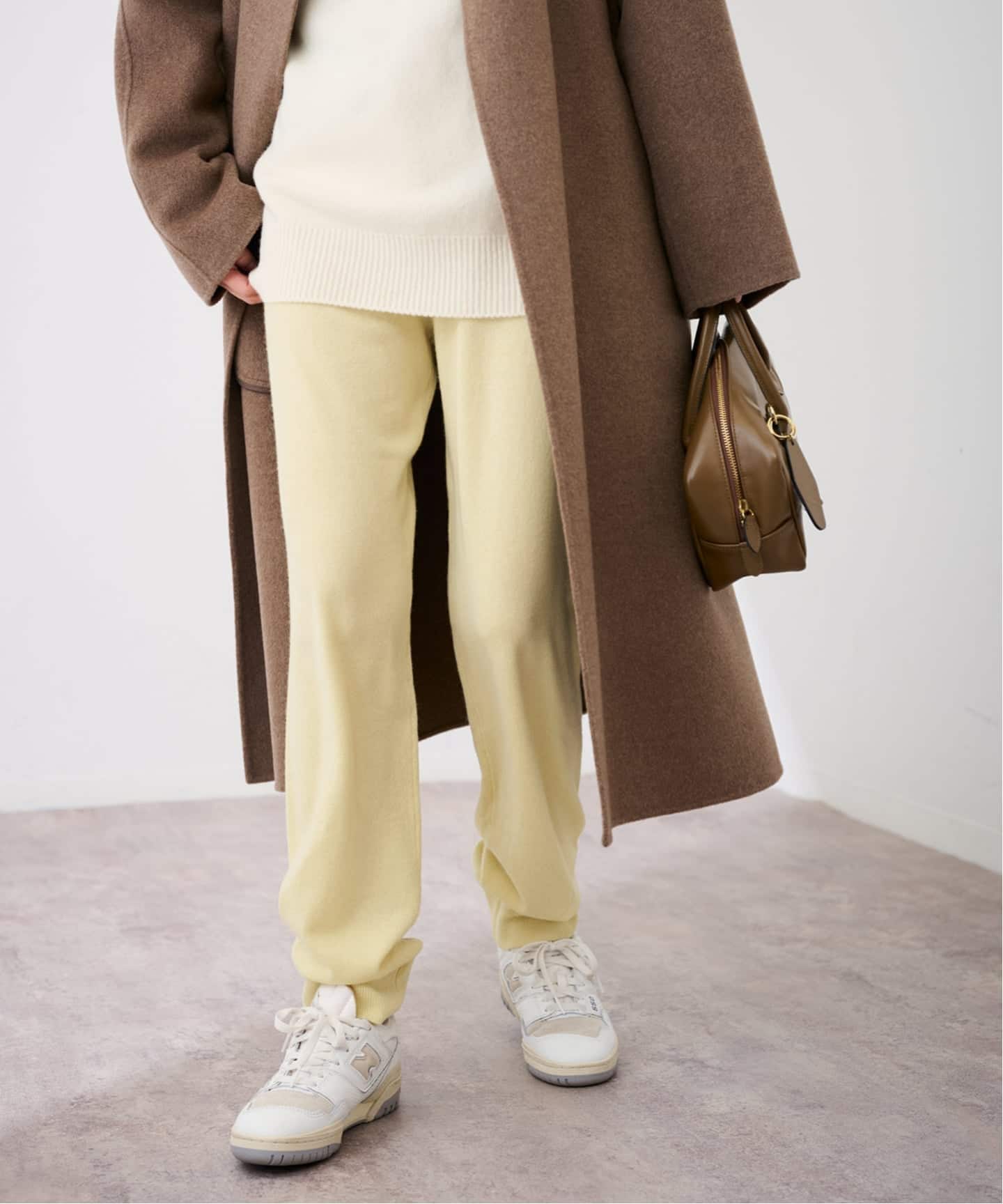 厚手 カシミヤ・ウール混 リブニットパンツ ベージュ フリーサイズ 試着のみ カシミヤ ニットパンツ（その他パンツ）｜FRAMeWORK（フレームワーク