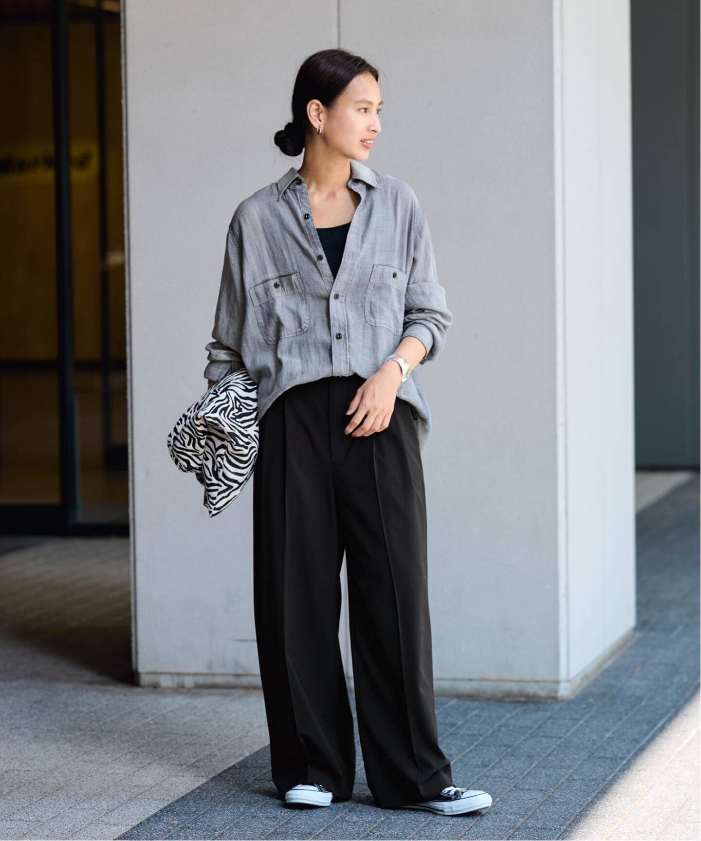 ≪追加≫ウォッシャブルTWタックワイドパンツ（スラックス