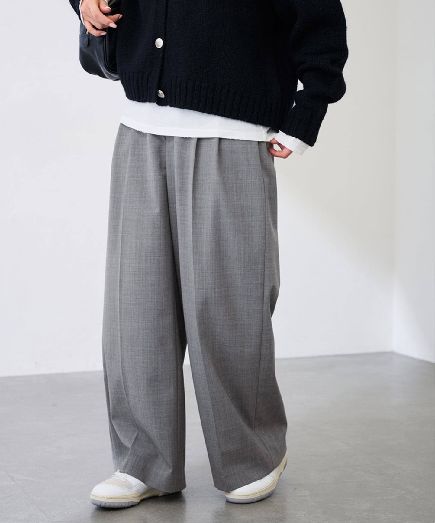 ≪追加≫ウォッシャブルTWタックワイドパンツ（スラックス