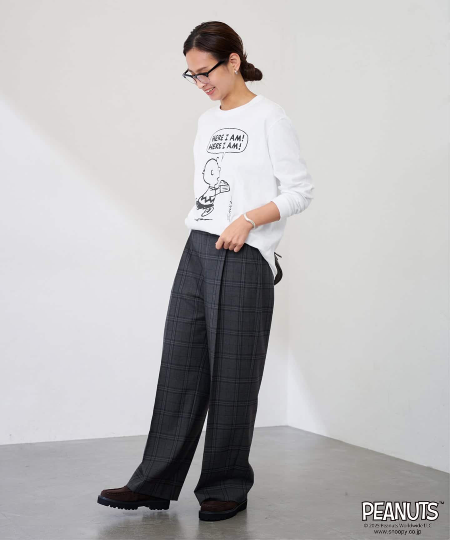 ✨美品✨ Drawer グレンチェックドロストパンツ グリーン系 38 ミックスグレンチェックパンツ（6205433）｜women（ウィメンズ