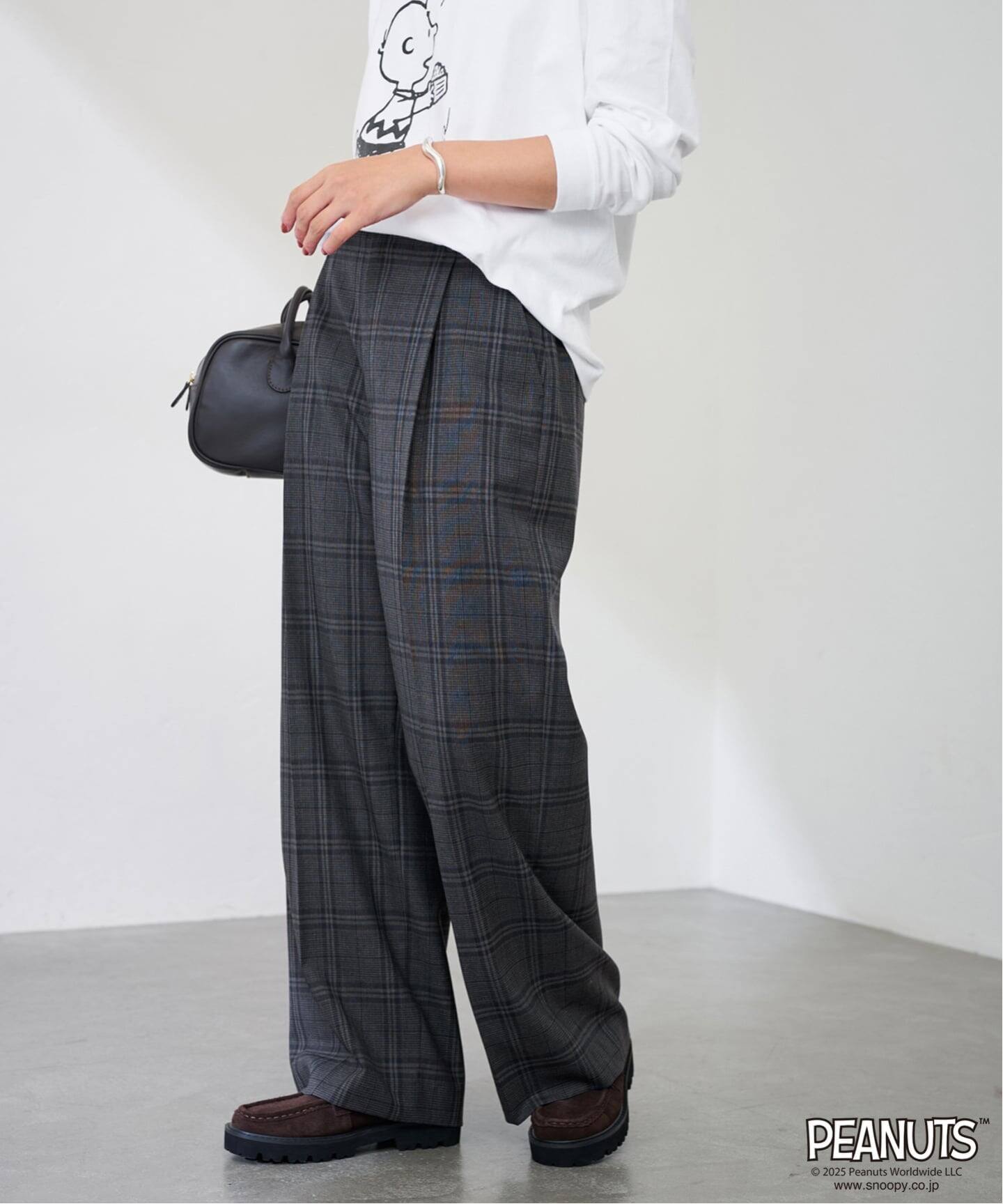 グレンチェックストレートパンツ（スラックス）｜FRAMeWORK