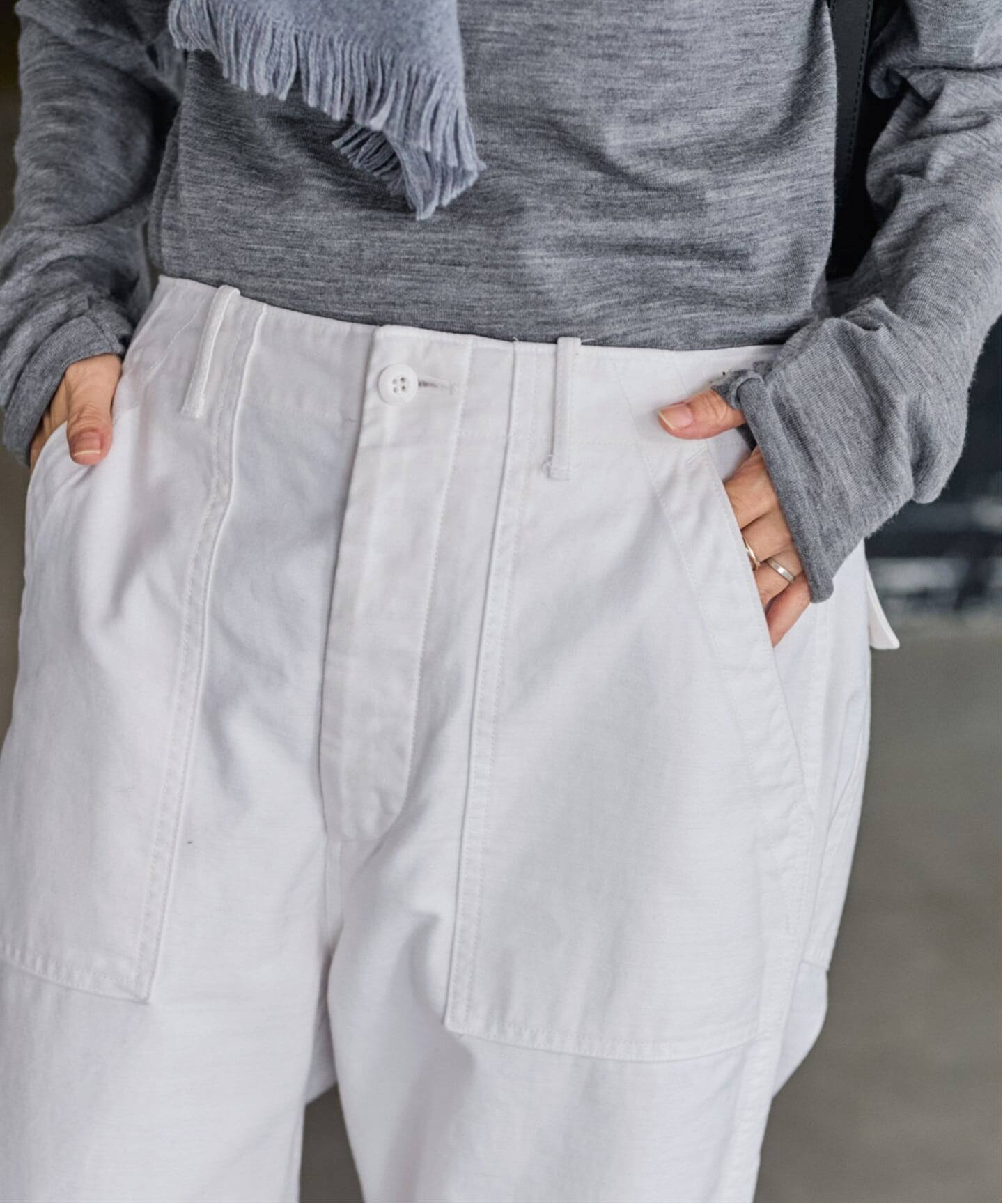 ≪一部カラーWEB限定≫ミリタリースラブバックサテンベイカーパンツ