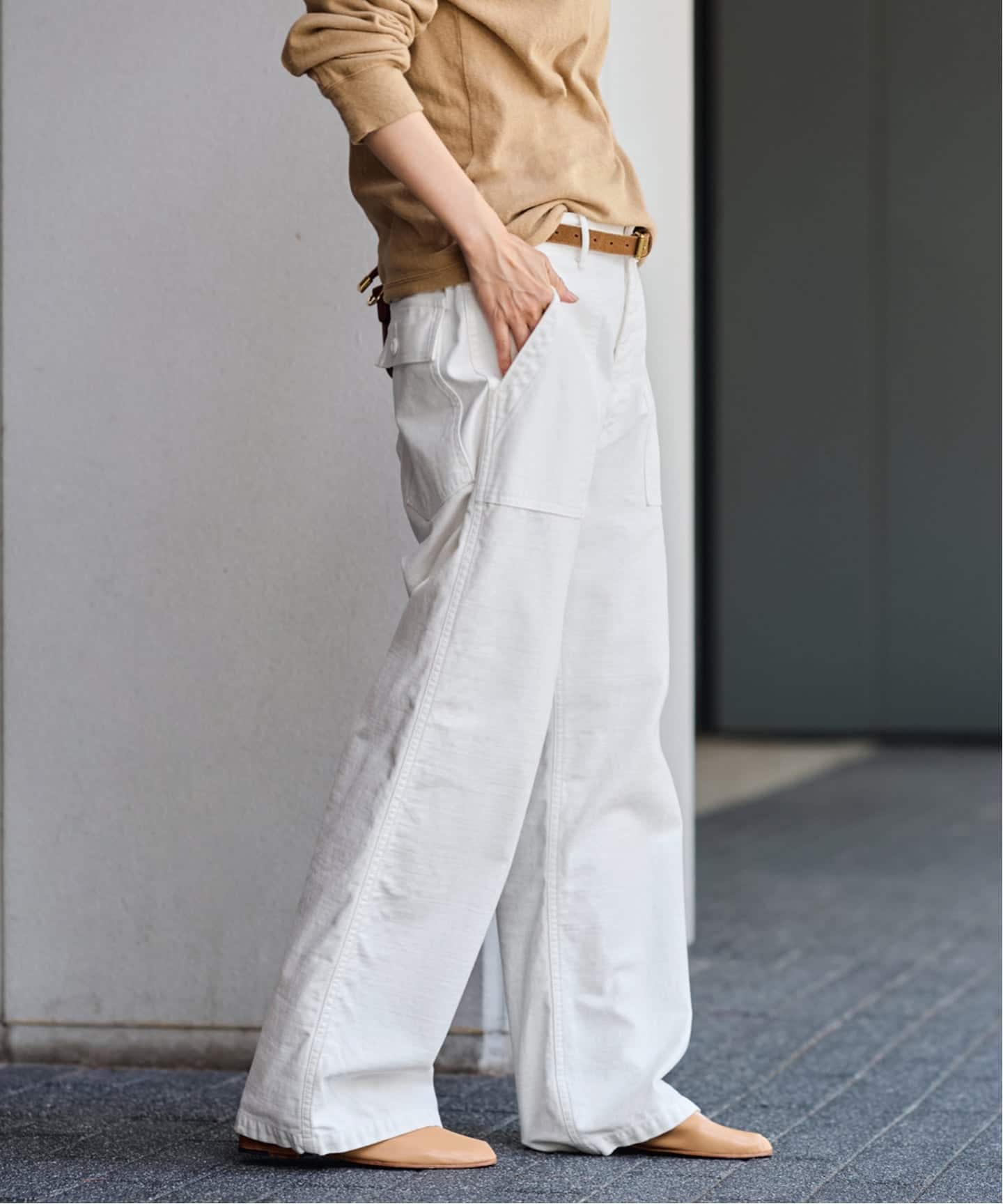 ≪一部カラーWEB限定≫ミリタリースラブバックサテンベイカーパンツ