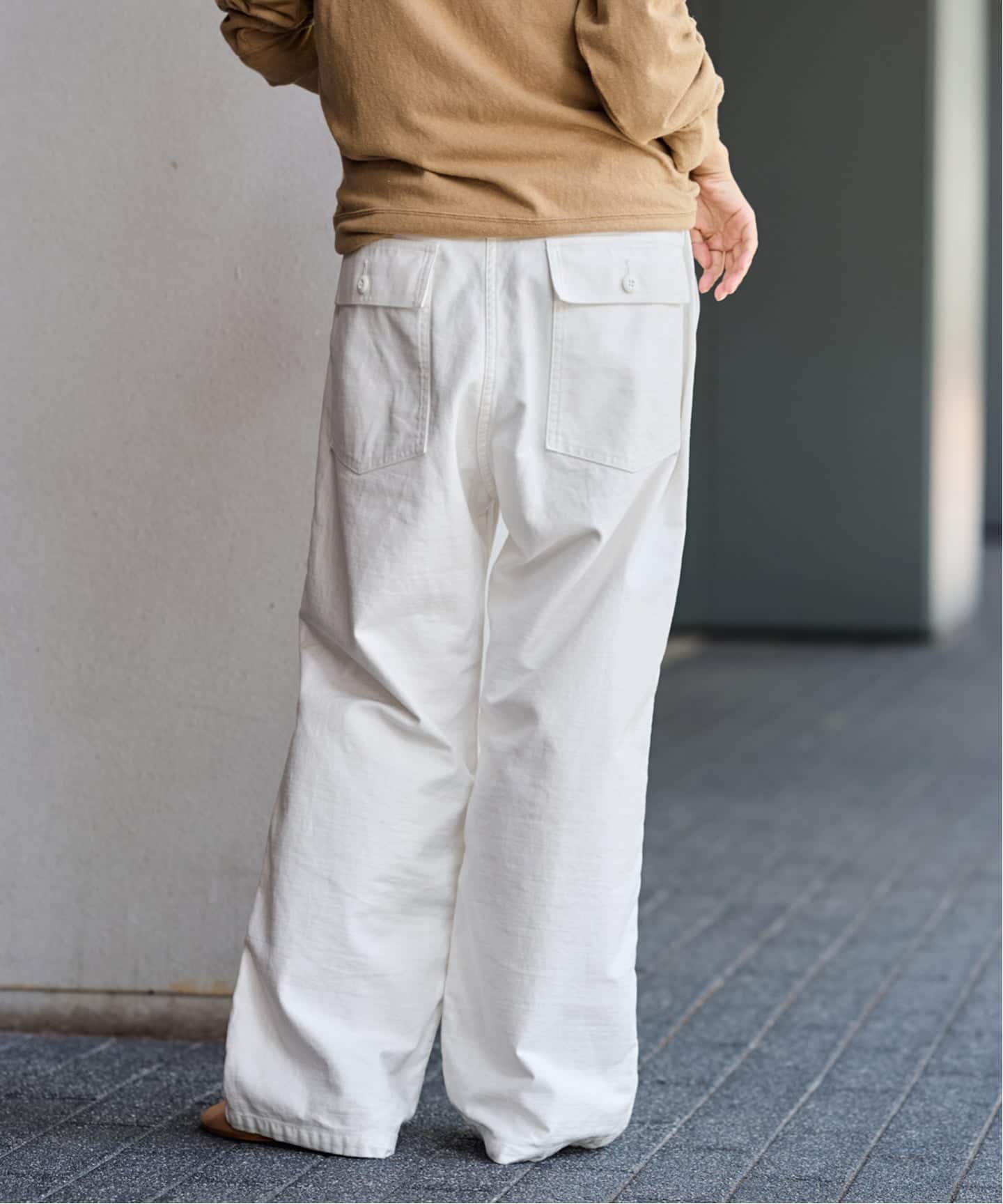 ≪一部カラーWEB限定≫ミリタリースラブバックサテンベイカーパンツ