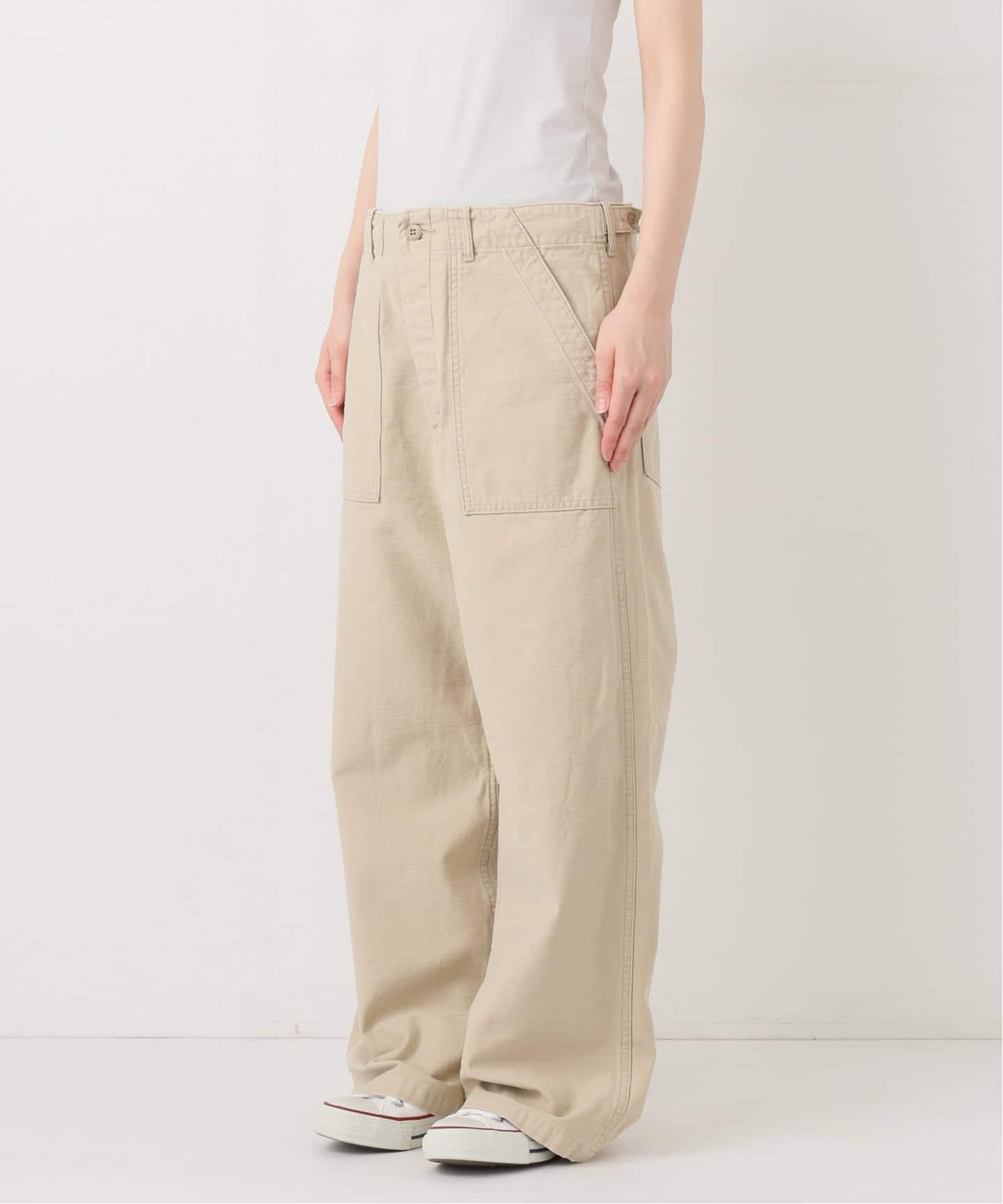 ≪一部カラーWEB限定≫ミリタリースラブバックサテンベイカーパンツ