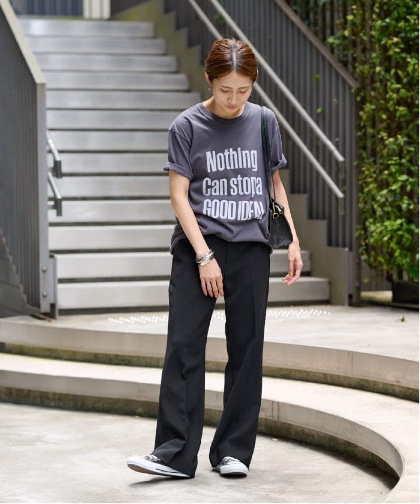 セミフレアスラックス tiptop スラックス パンツ 「3サイズ展開」センタープレス