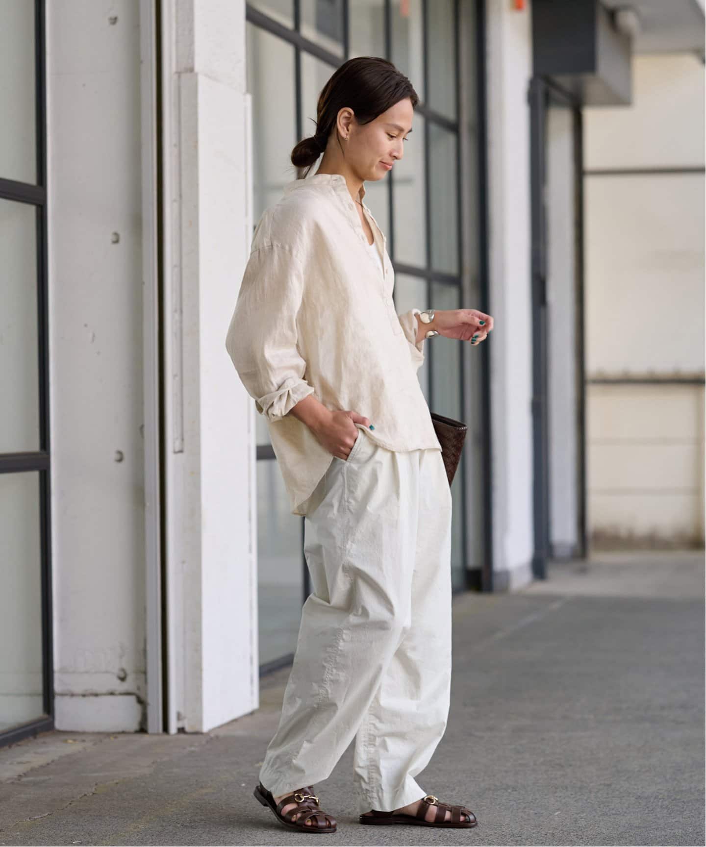 FRAMeWORK フレームワーク　コットンイージータックバレルパンツ フレームワーク FRAMeWORK ≪≫コットンイージータックバレル