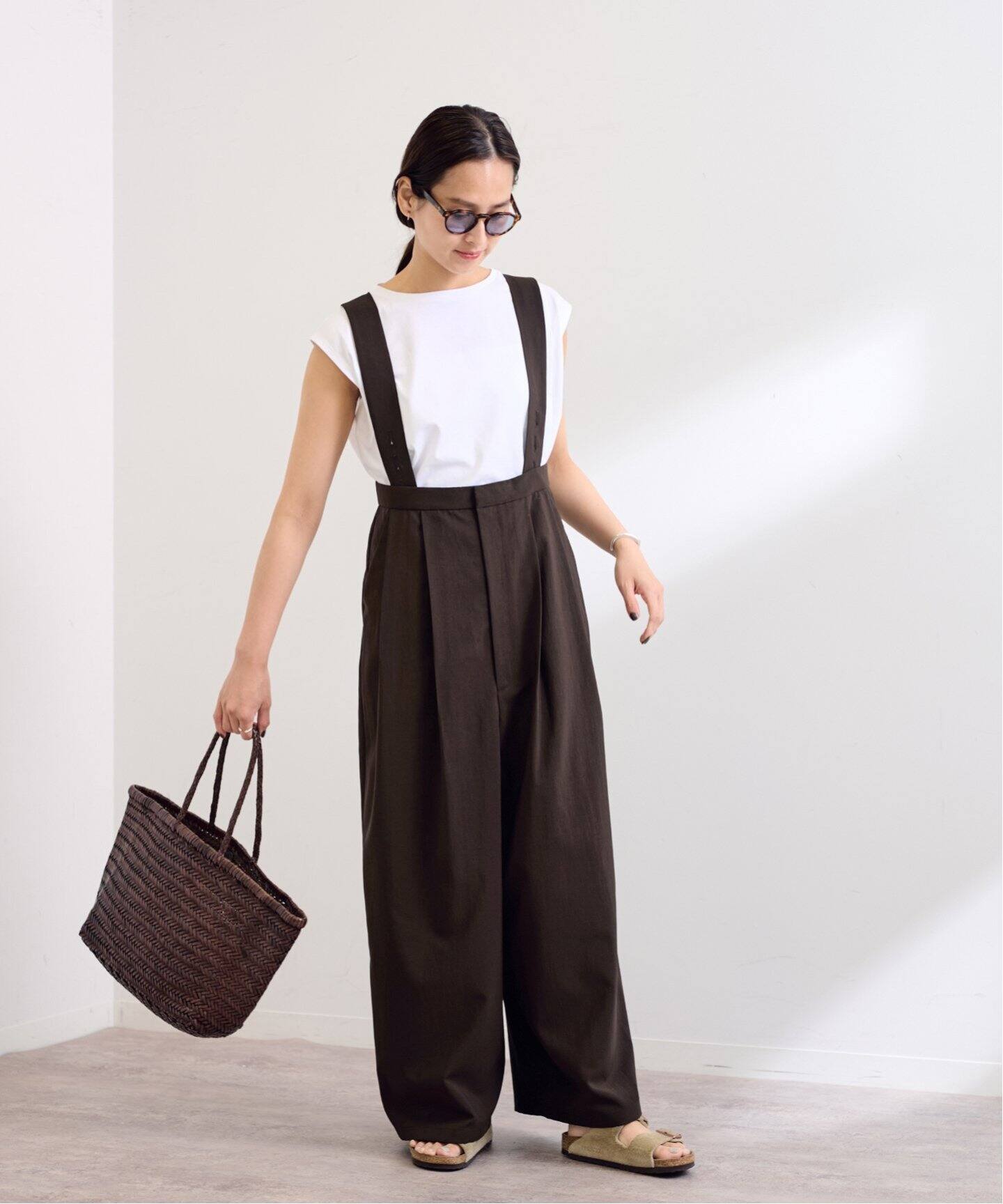 撥水強撚PEサスペンダーパンツ（スラックス）｜FRAMeWORK（フレーム