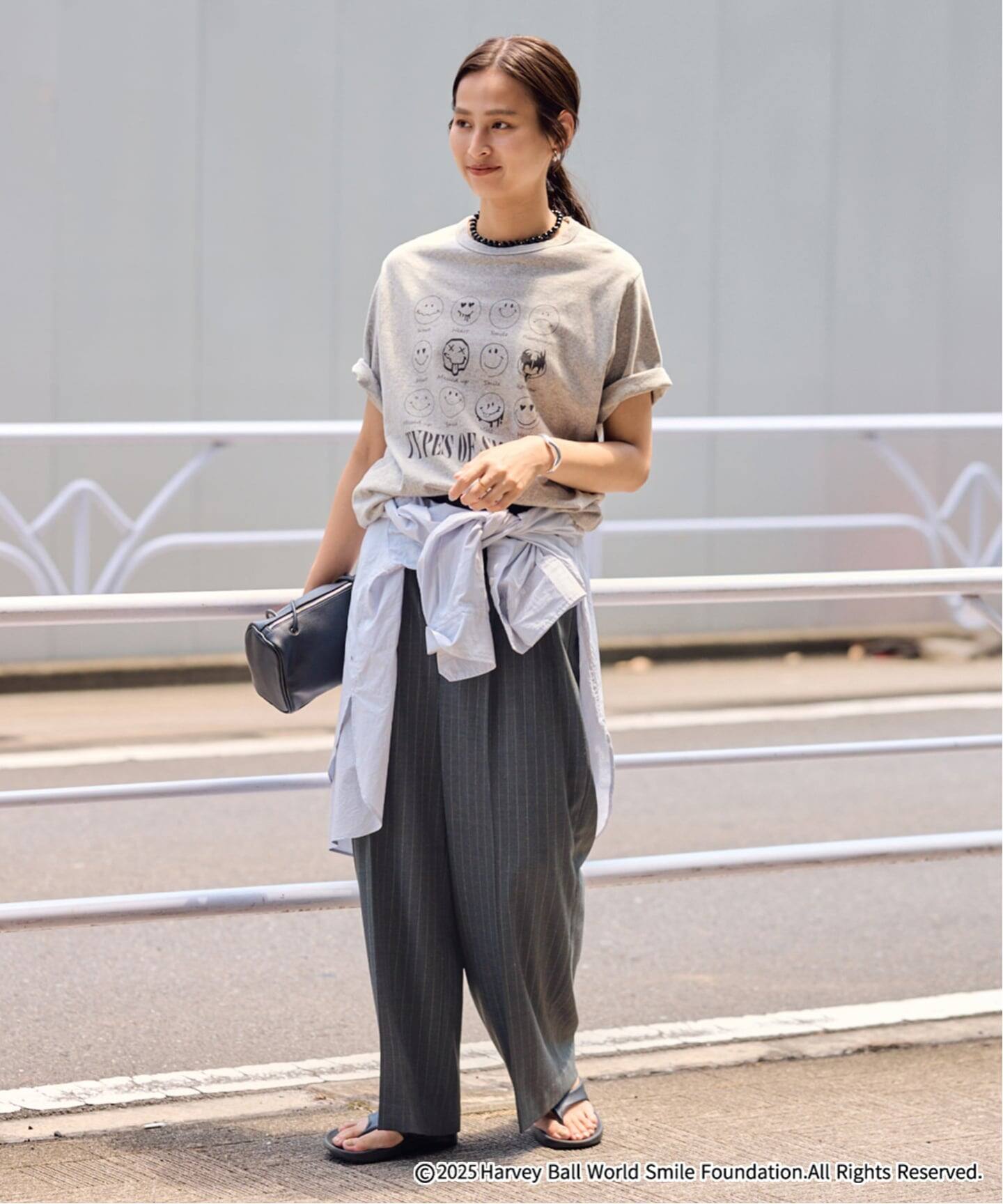 ウォッシャブルTWストライプタックワイドパンツ（スラックス