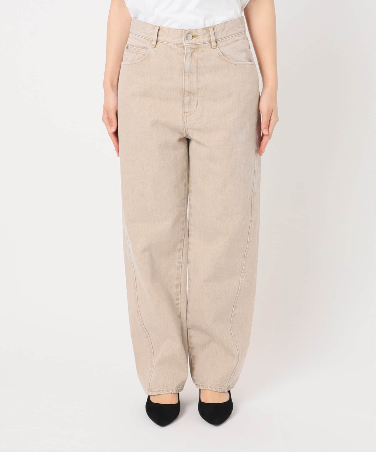 FRAMeWORK✨新品5Pストレートレッグデニム(ベージュ) 5Pストレートレッグデニムパンツ（デニムパンツ・ジーンズ