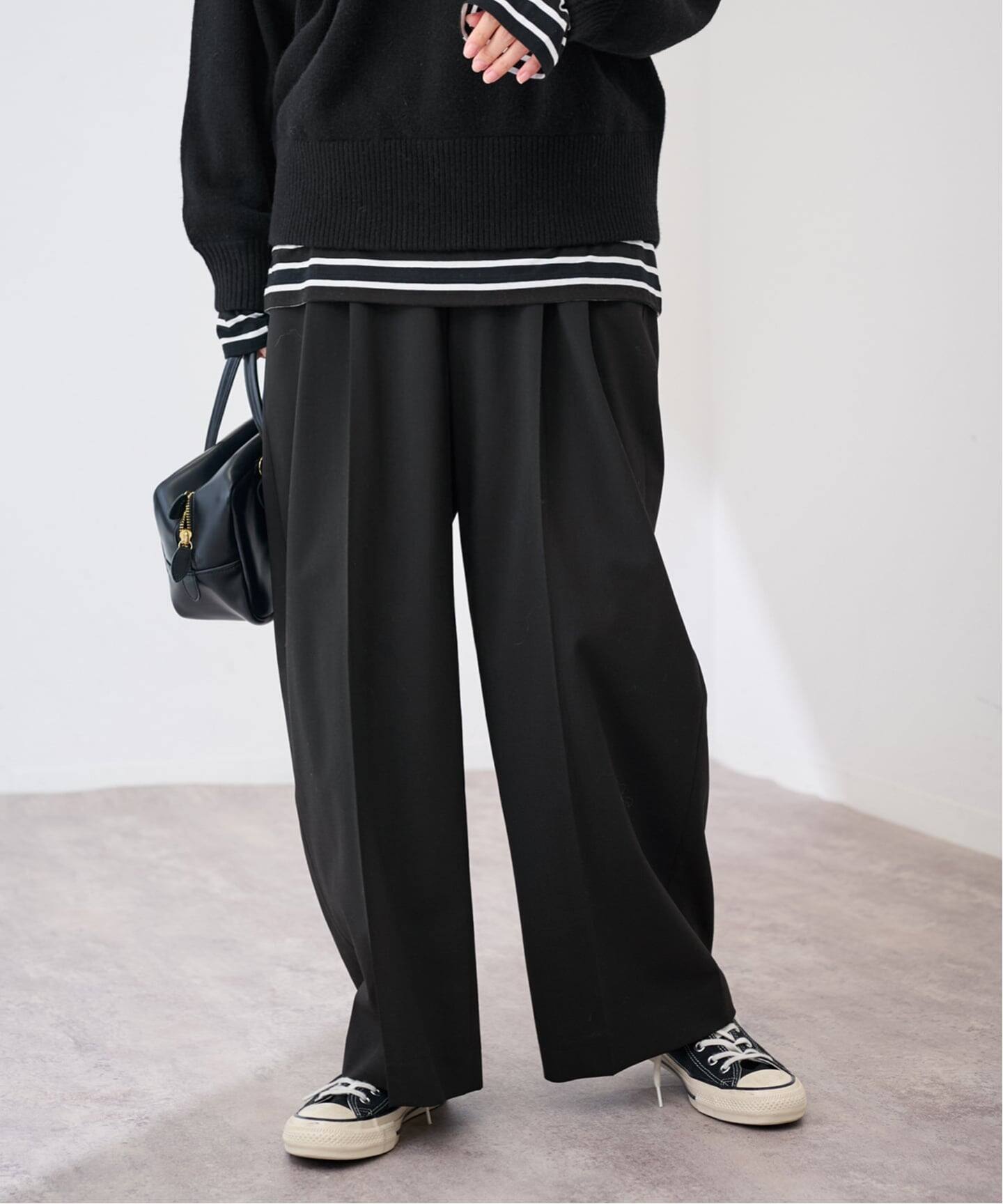 ≪WEB限定追加≫ウォッシャブルTWタックワイドパンツ（スラックス 