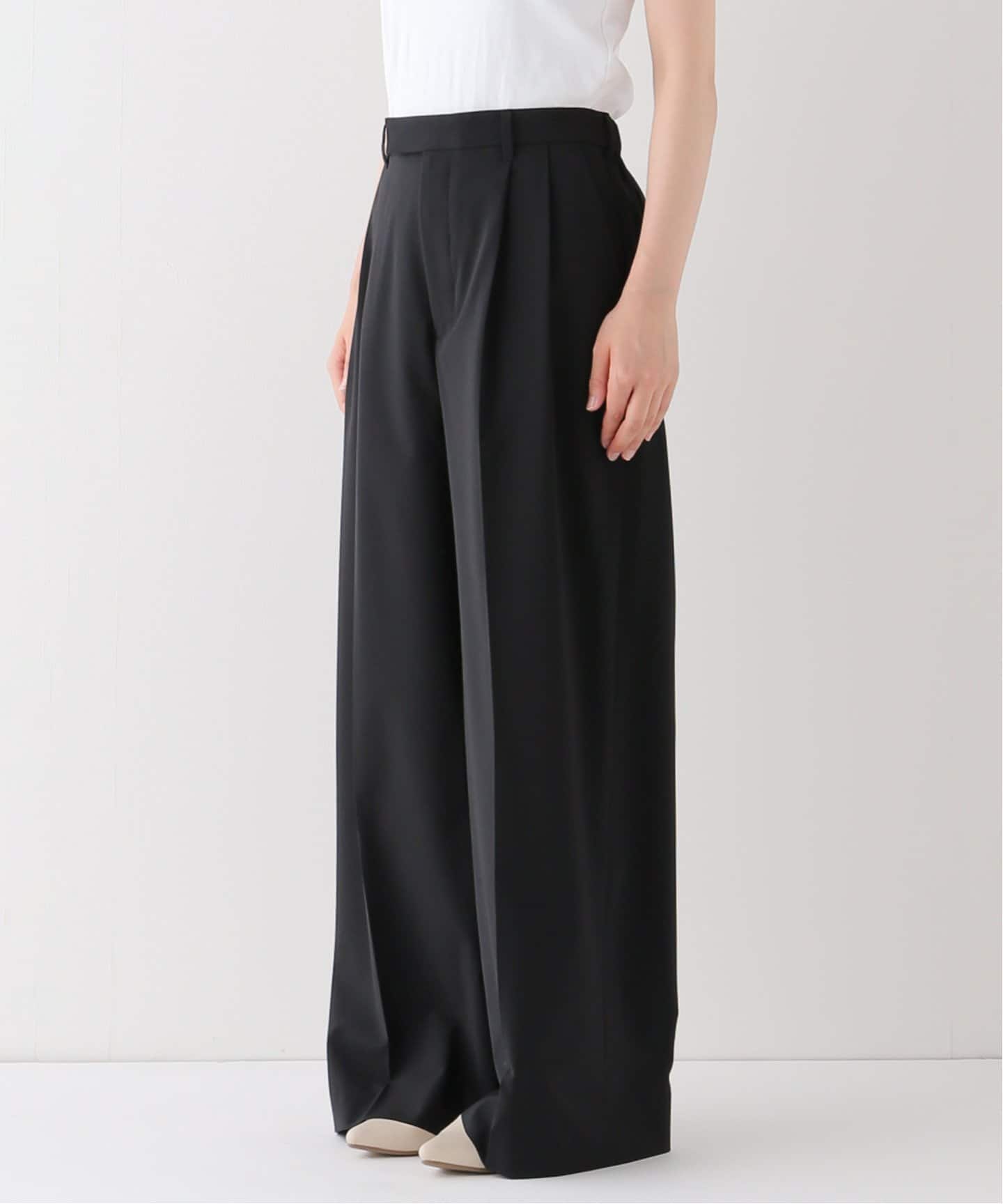 ≪WEB限定追加≫ウォッシャブルTWタックワイドパンツ