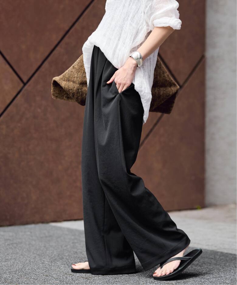 ≪手洗い可能≫ポリエステルツイルリラックスパンツ（その他パンツ  