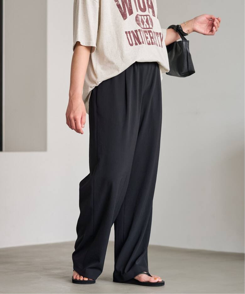 FRAMeWORK ポリエステルツイルリラックスパンツ ブラック 36☆新品 