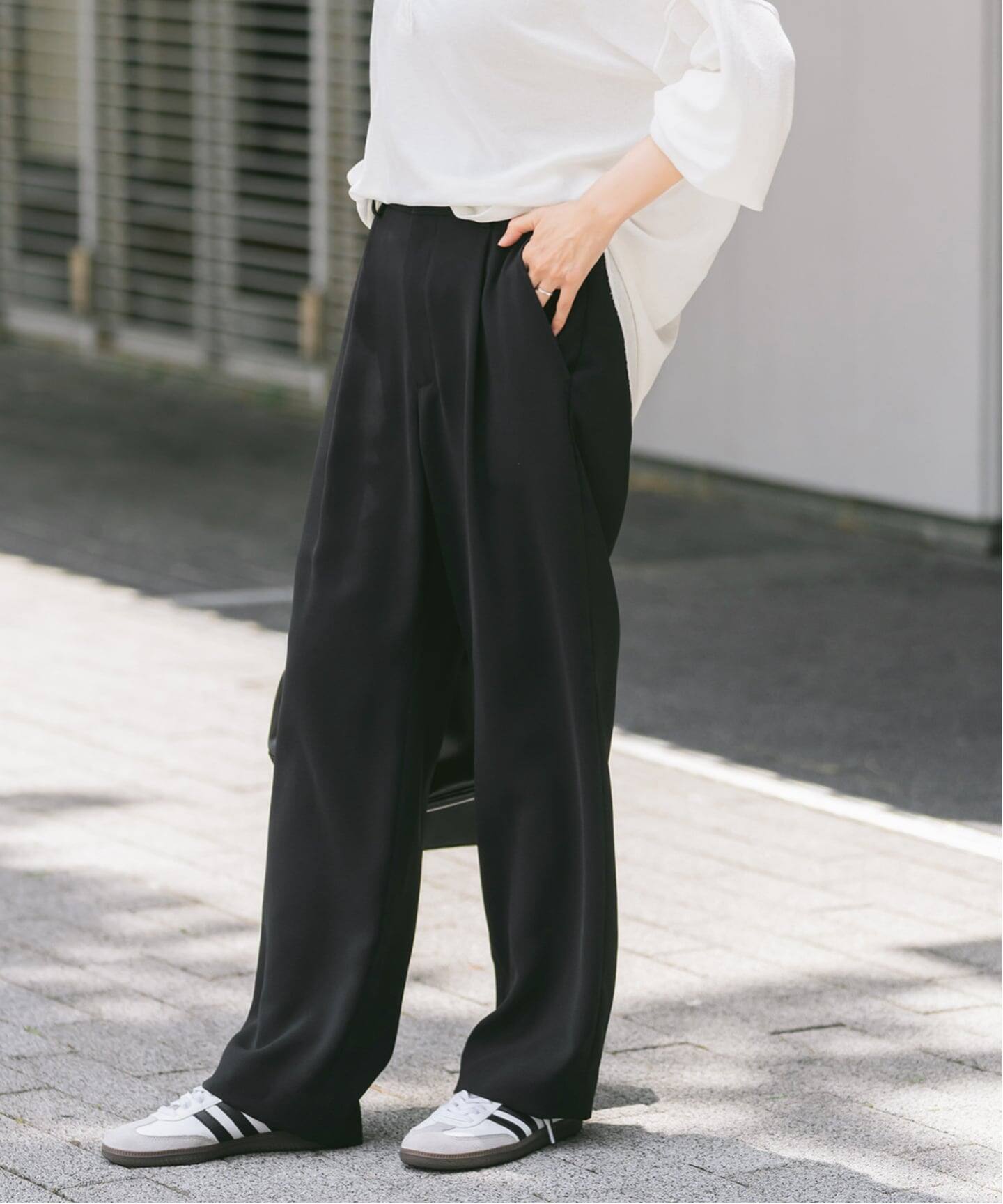 ≪予約≫ポリアセテートストレートパンツ（スラックス