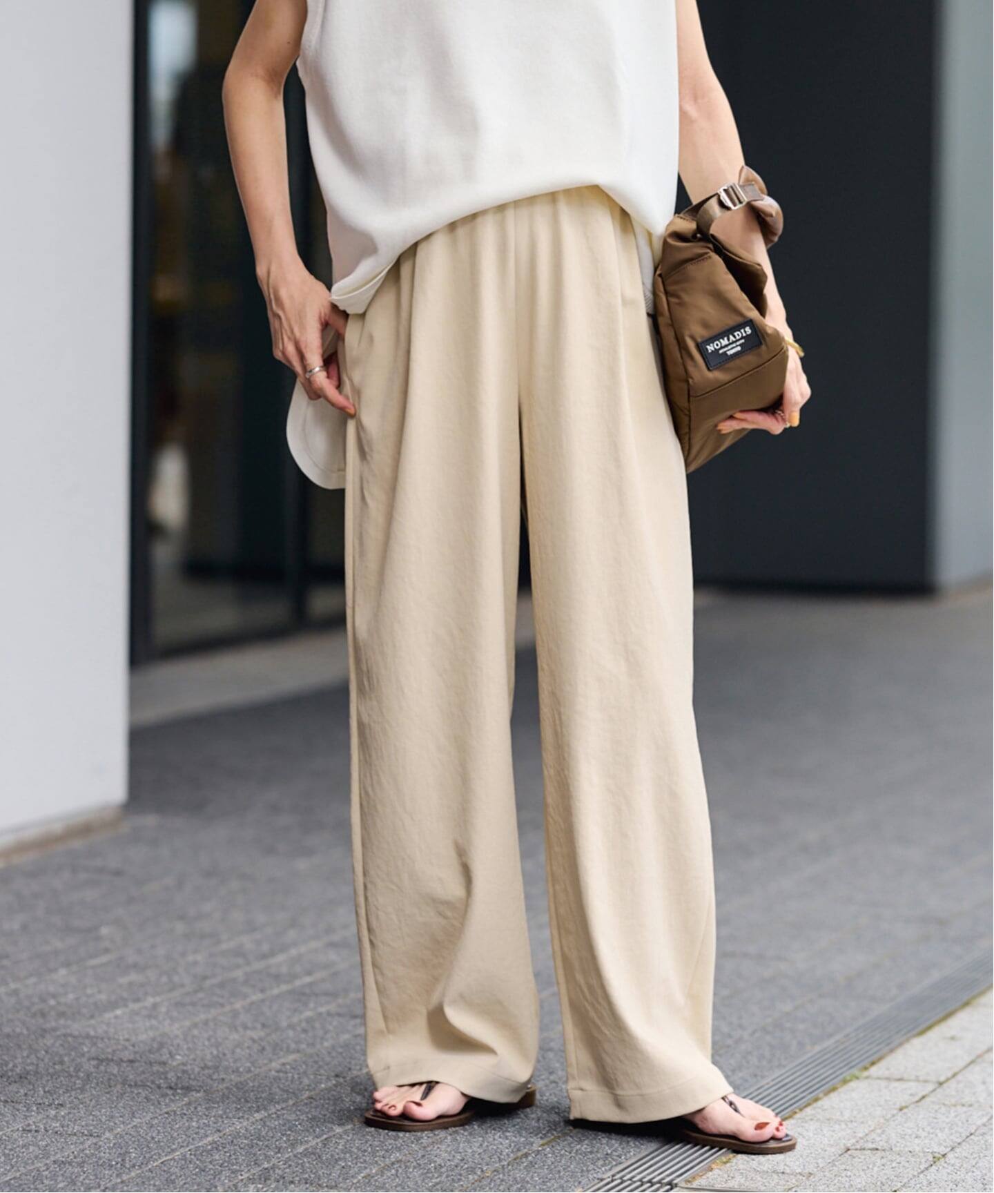 【FRAMeWORK 】手洗い可 / ポリエステルツイルリラックスパンツ 新品 FRAMeWORK｜≪追加≫ 手洗い可 / ポリエステルツイルリラックス