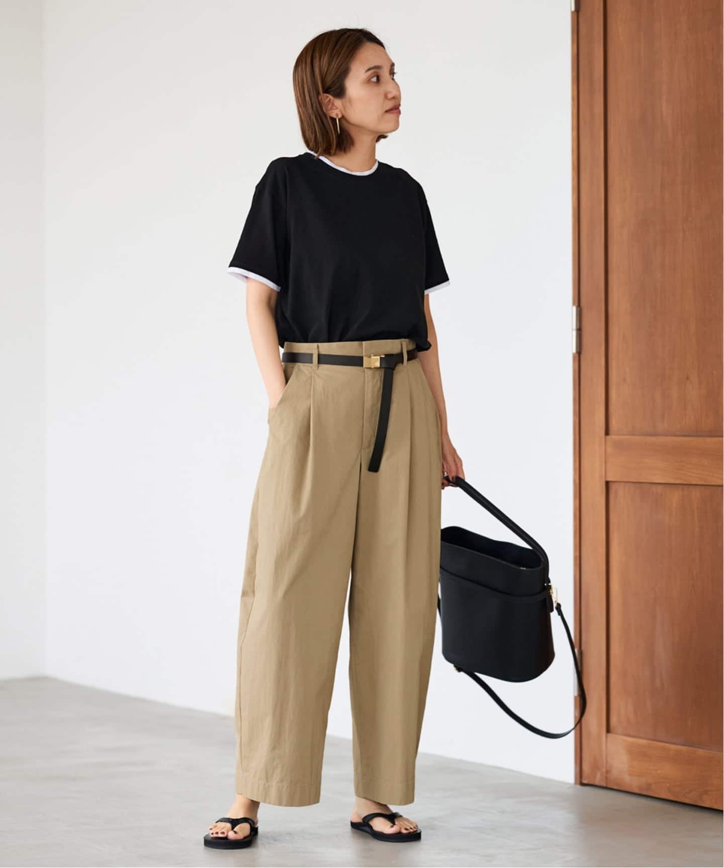 FＲAMeWORK コットンナイロンかクロップドパンツ フレームワーク FRAMeWORK ≪予約≫コットンナイロンクロップド