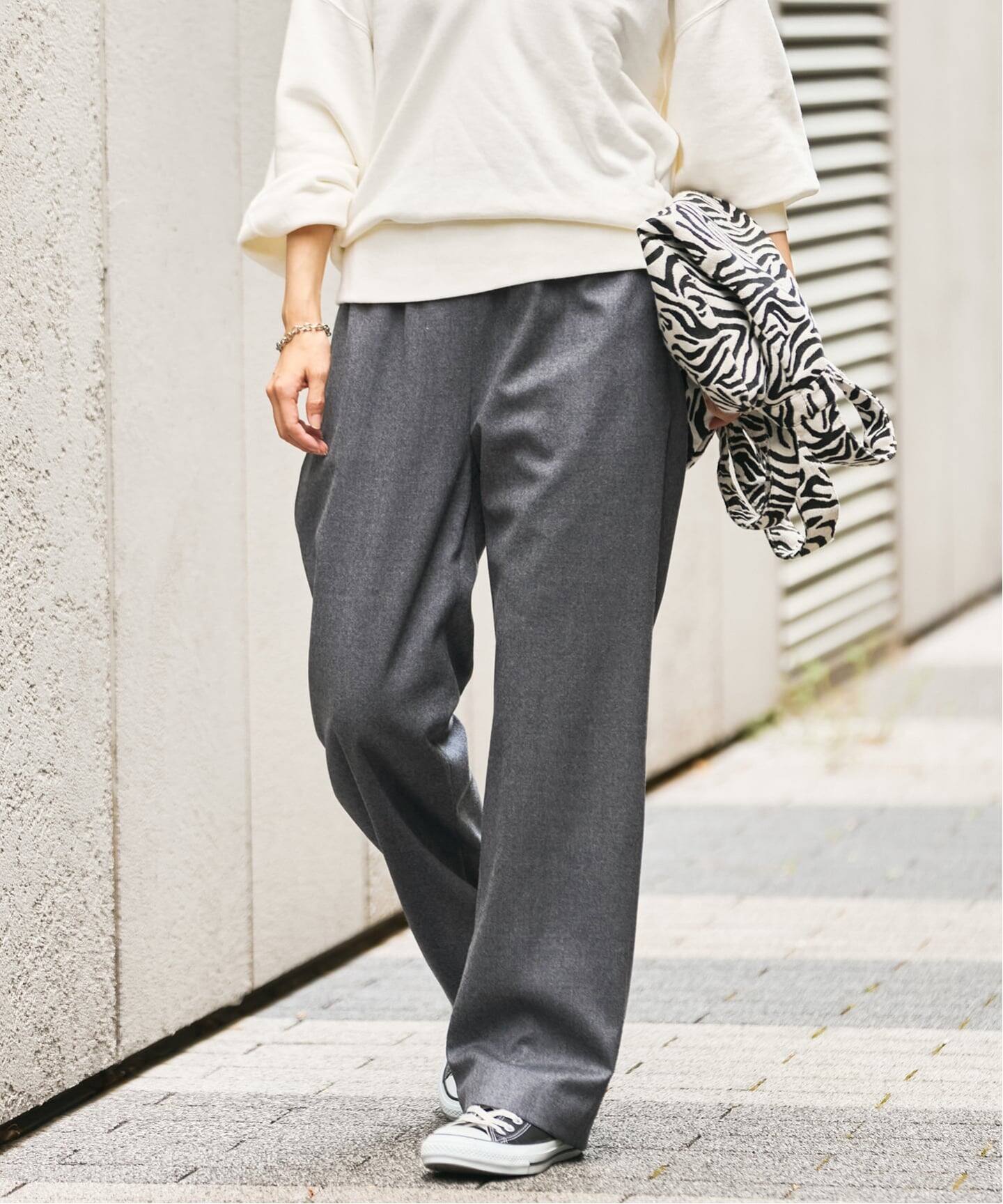 FRAMeWORK ウォッシャブルサキソニーイージーパンツ グレー 38 ≪手洗い可 / 追加予約≫ウォッシャブルサキソニーイージー