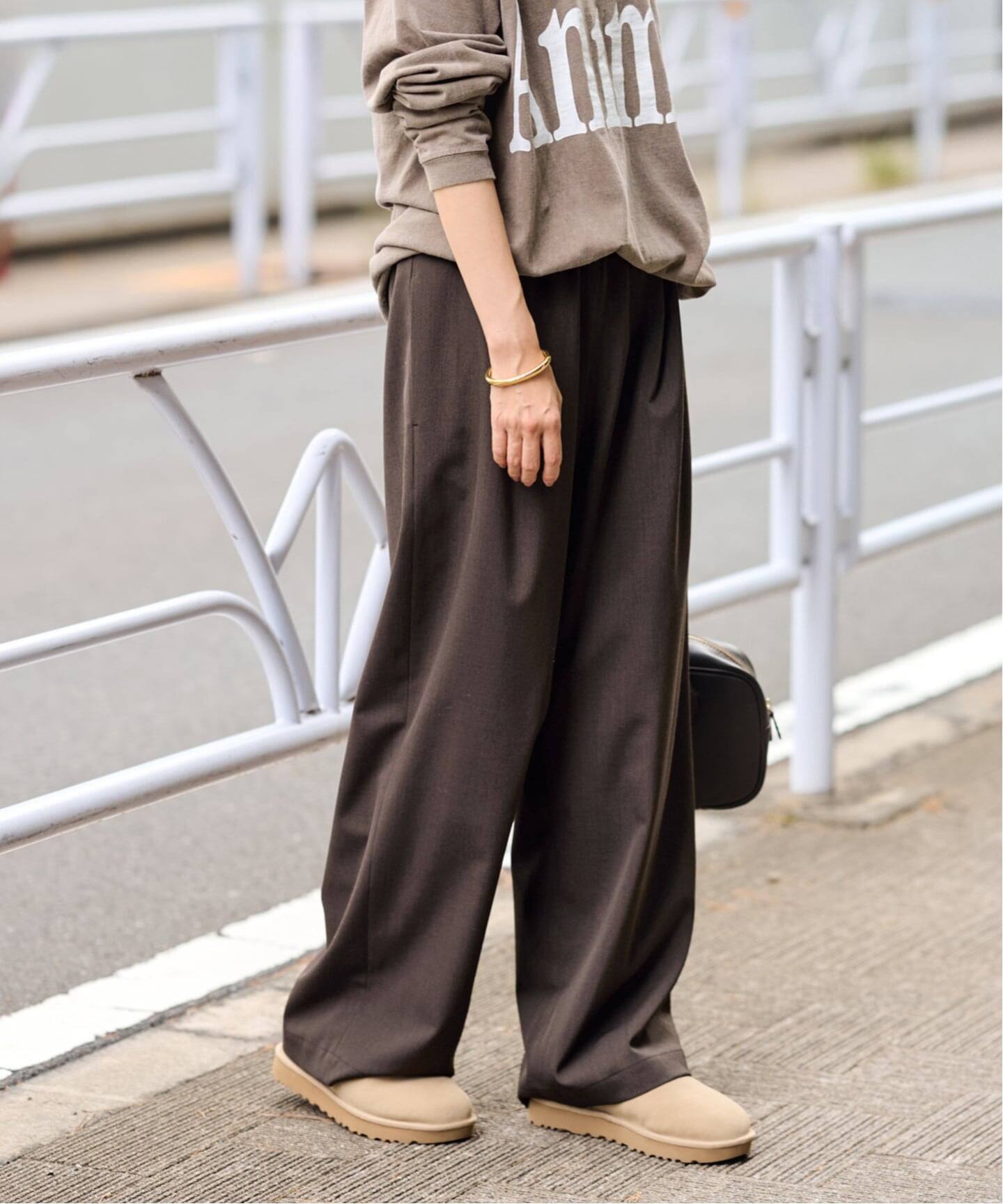 ≪手洗い可≫TWギャバリラックスパンツ（スラックス）｜FRAMeWORK